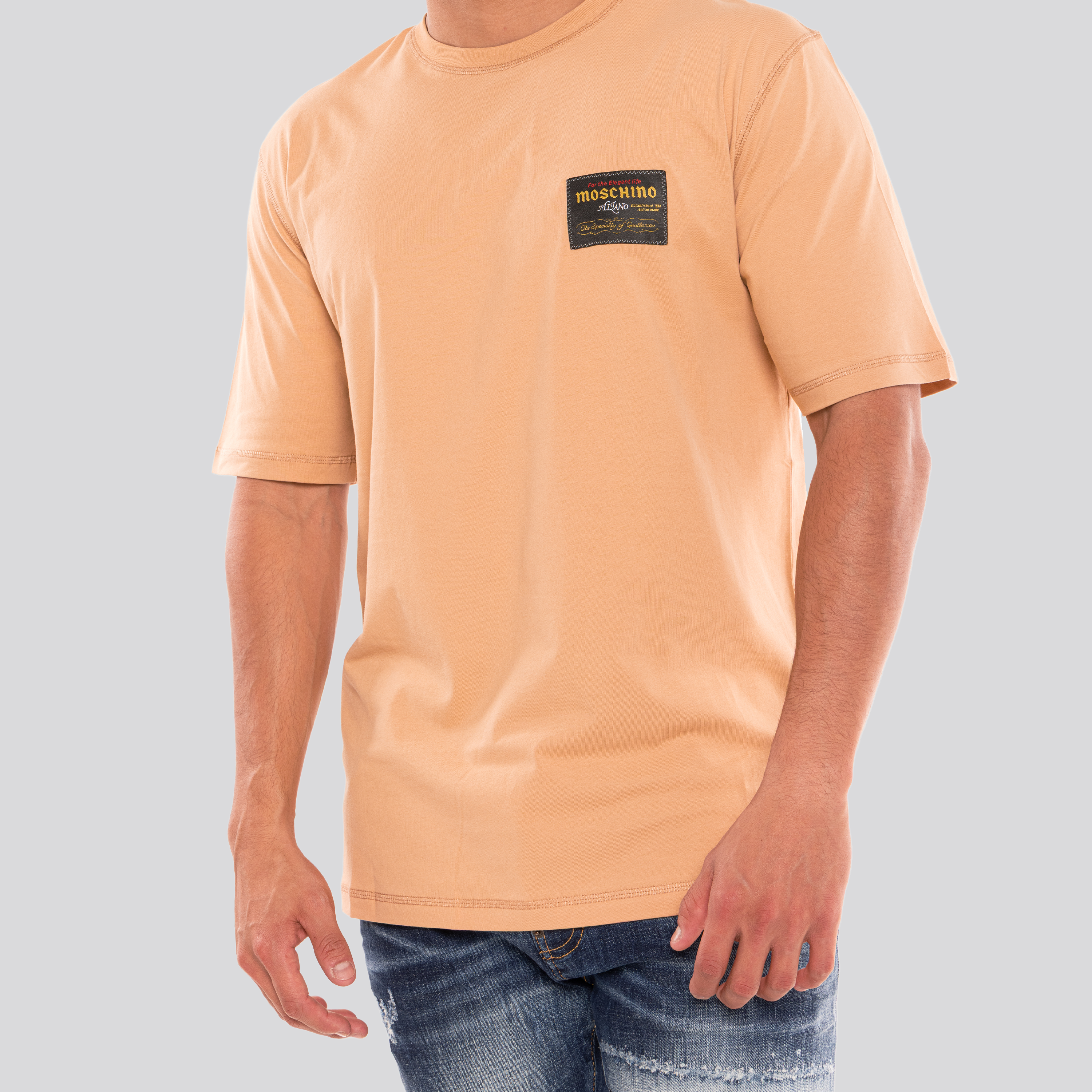 Camiseta Beige Moschino Tag