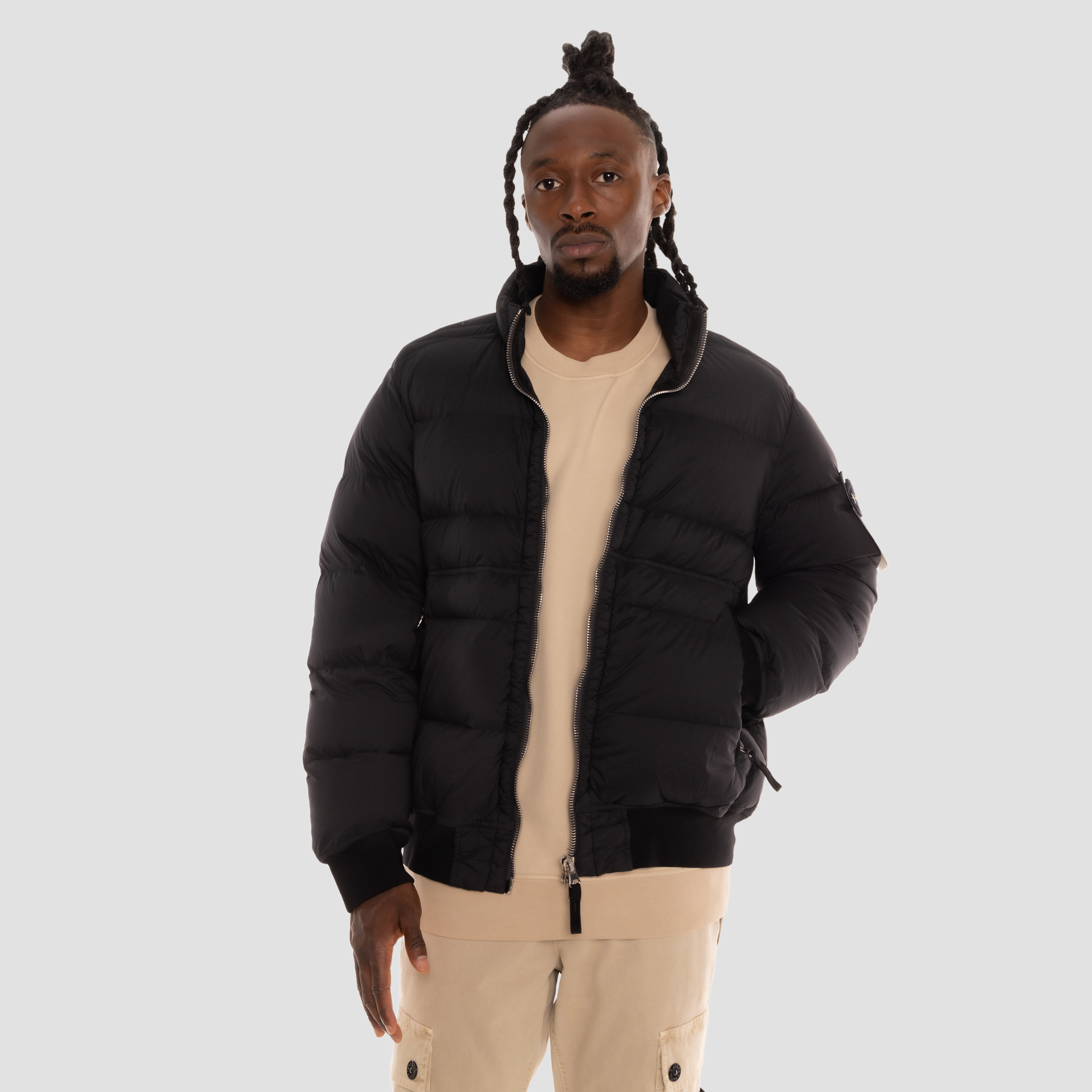 Chaqueta Negra Stone Island Piuma