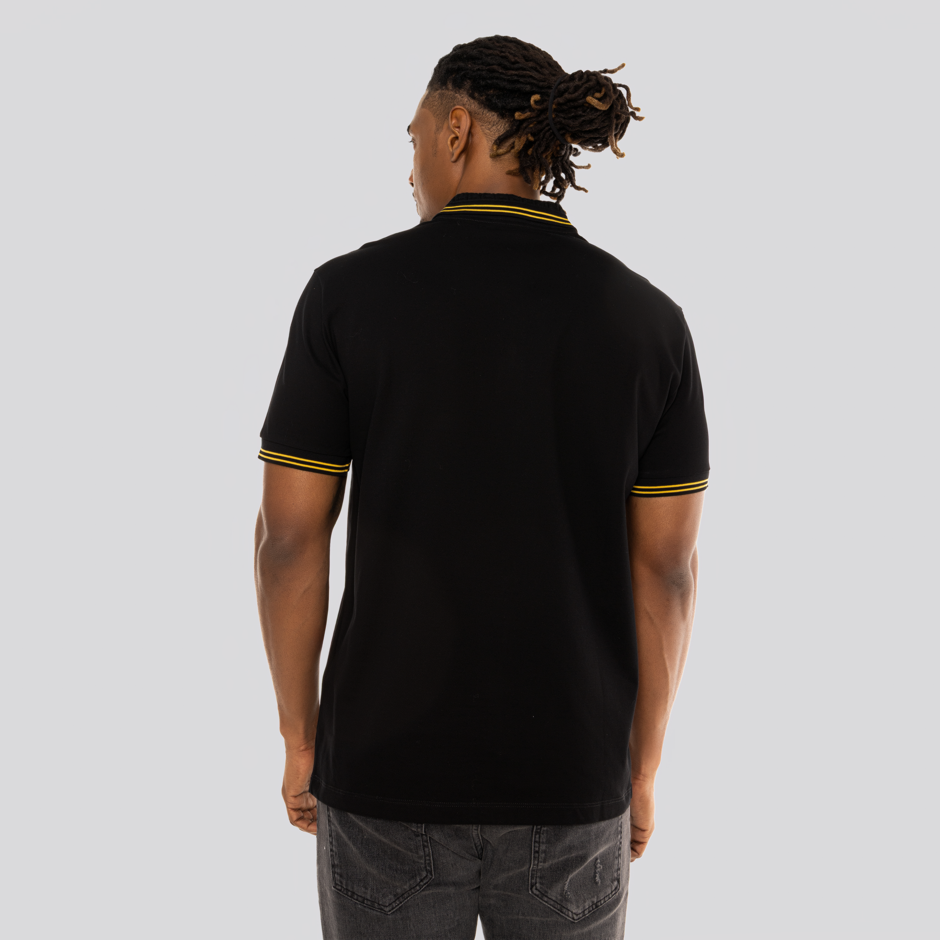 Camiseta Tipo Polo Negra Versace Medusa