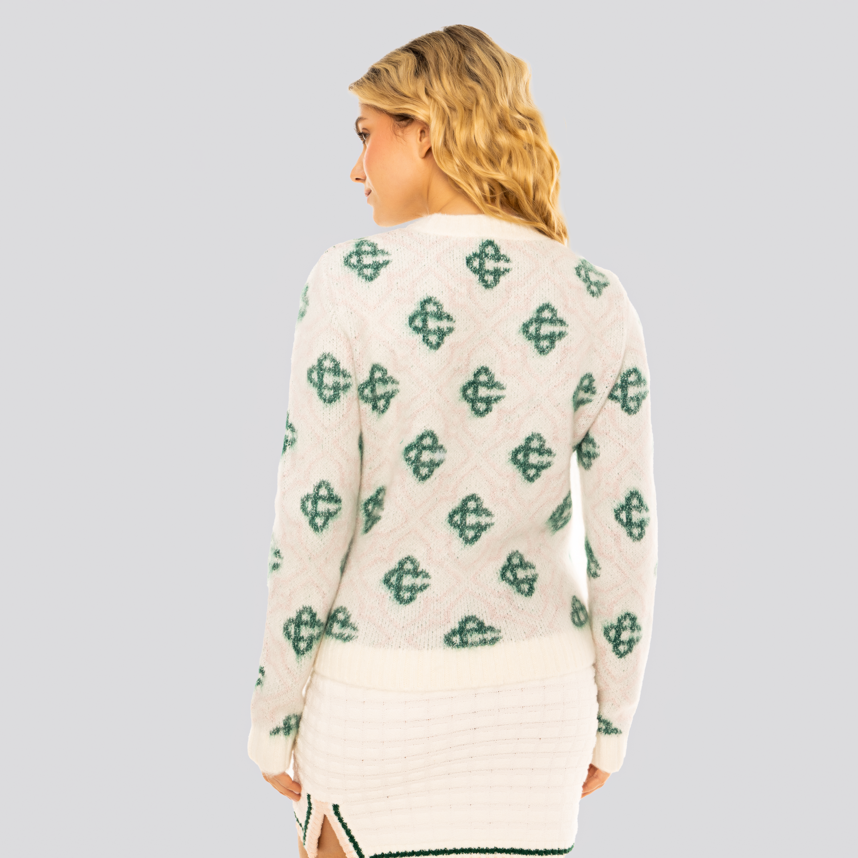 Buzo Blanco Casablanca Green Monogram