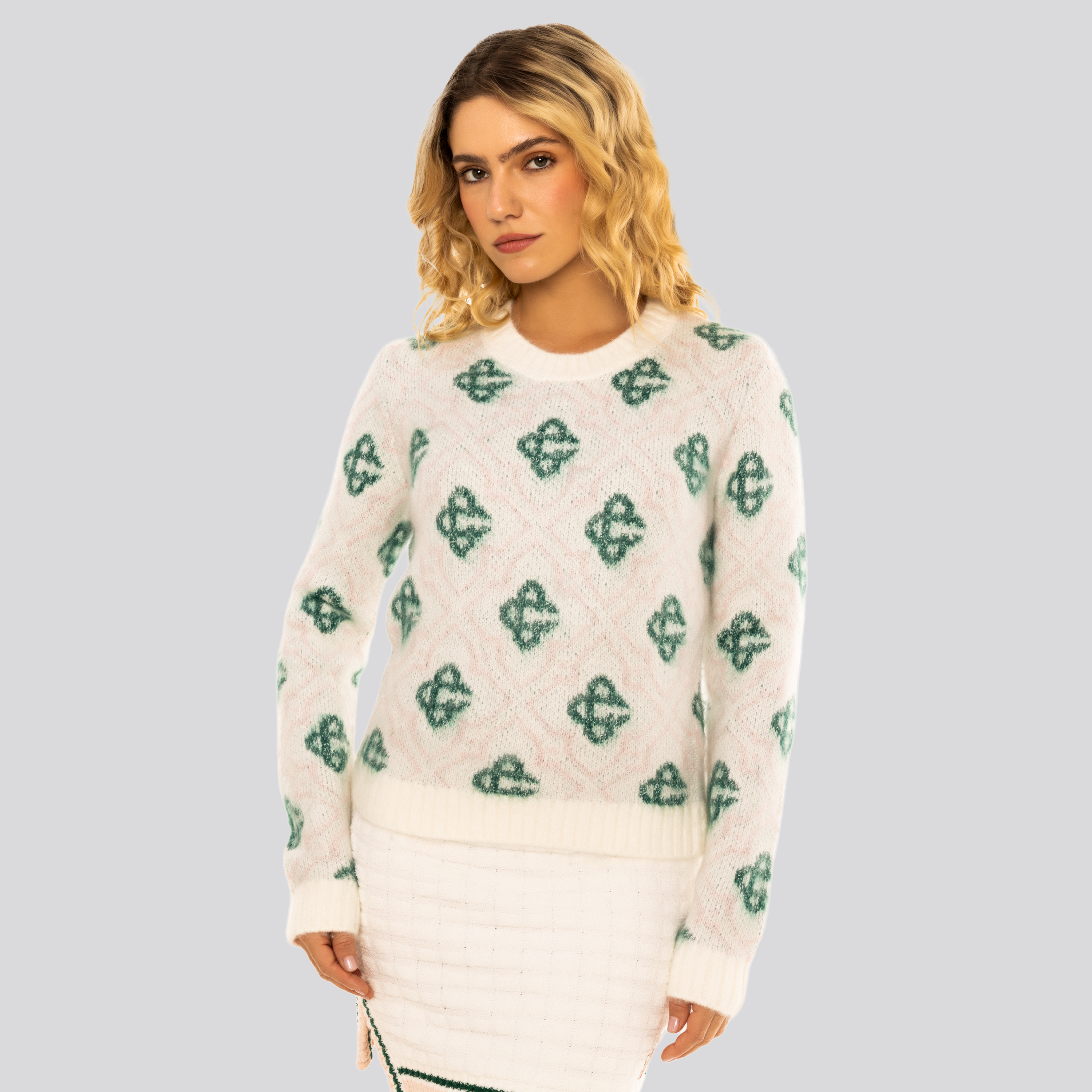 Buzo Blanco Casablanca Green Monogram