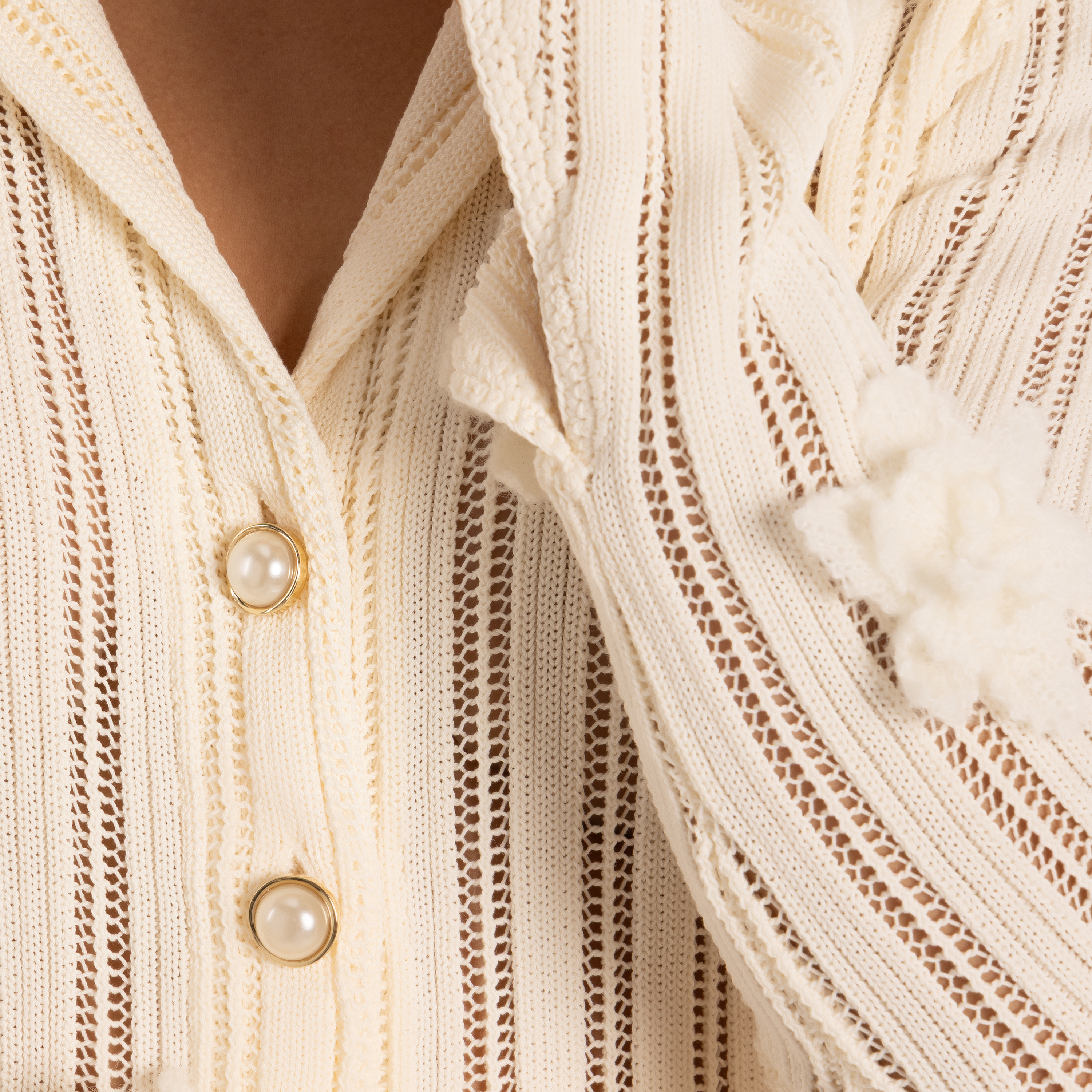 Camisa Blanca Casablanca Flower Lace