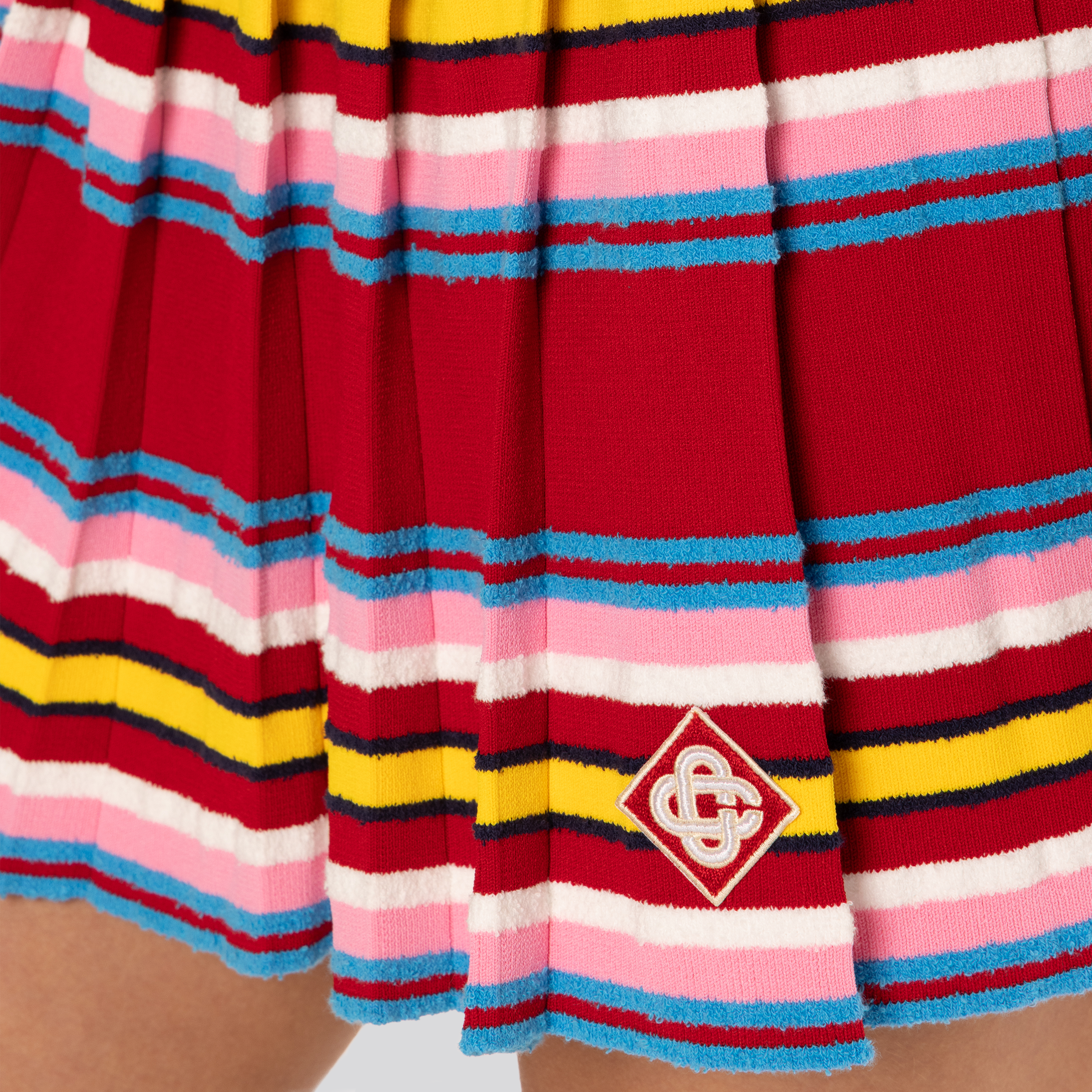 Falda Roja Casablanca Striped Pleated