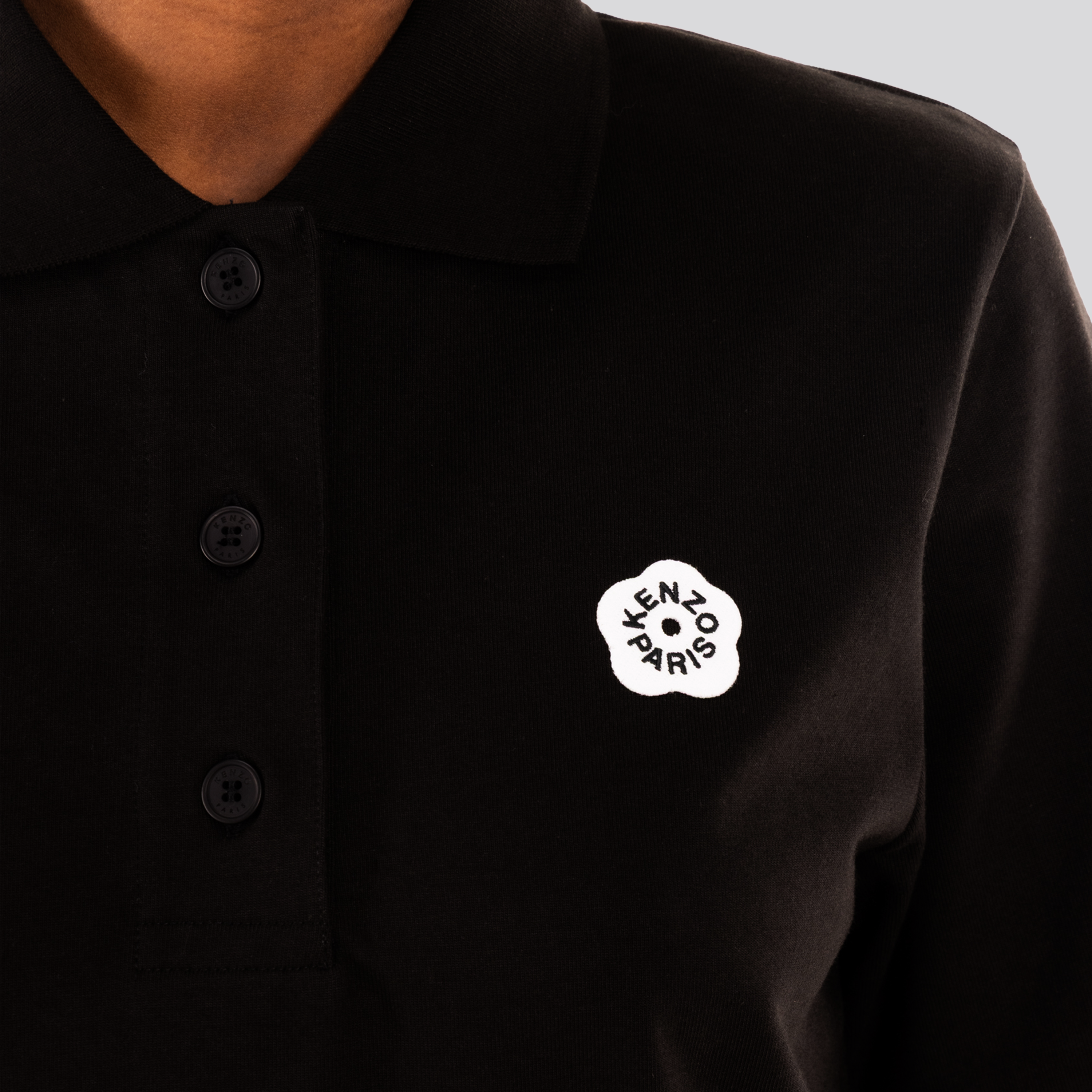 Camiseta Tipo Polo Negra Kenzo Gots