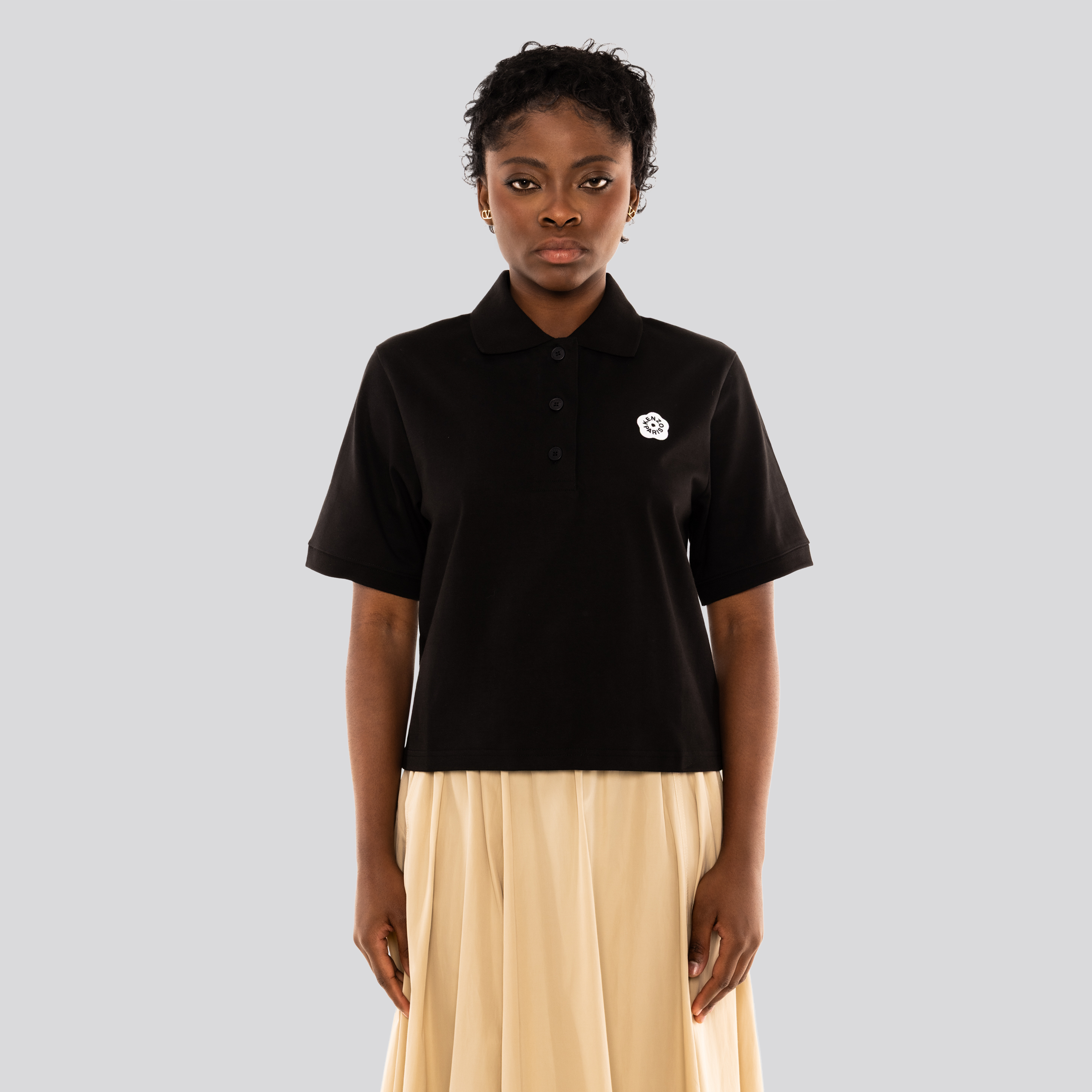 Camiseta Tipo Polo Negra Kenzo Gots