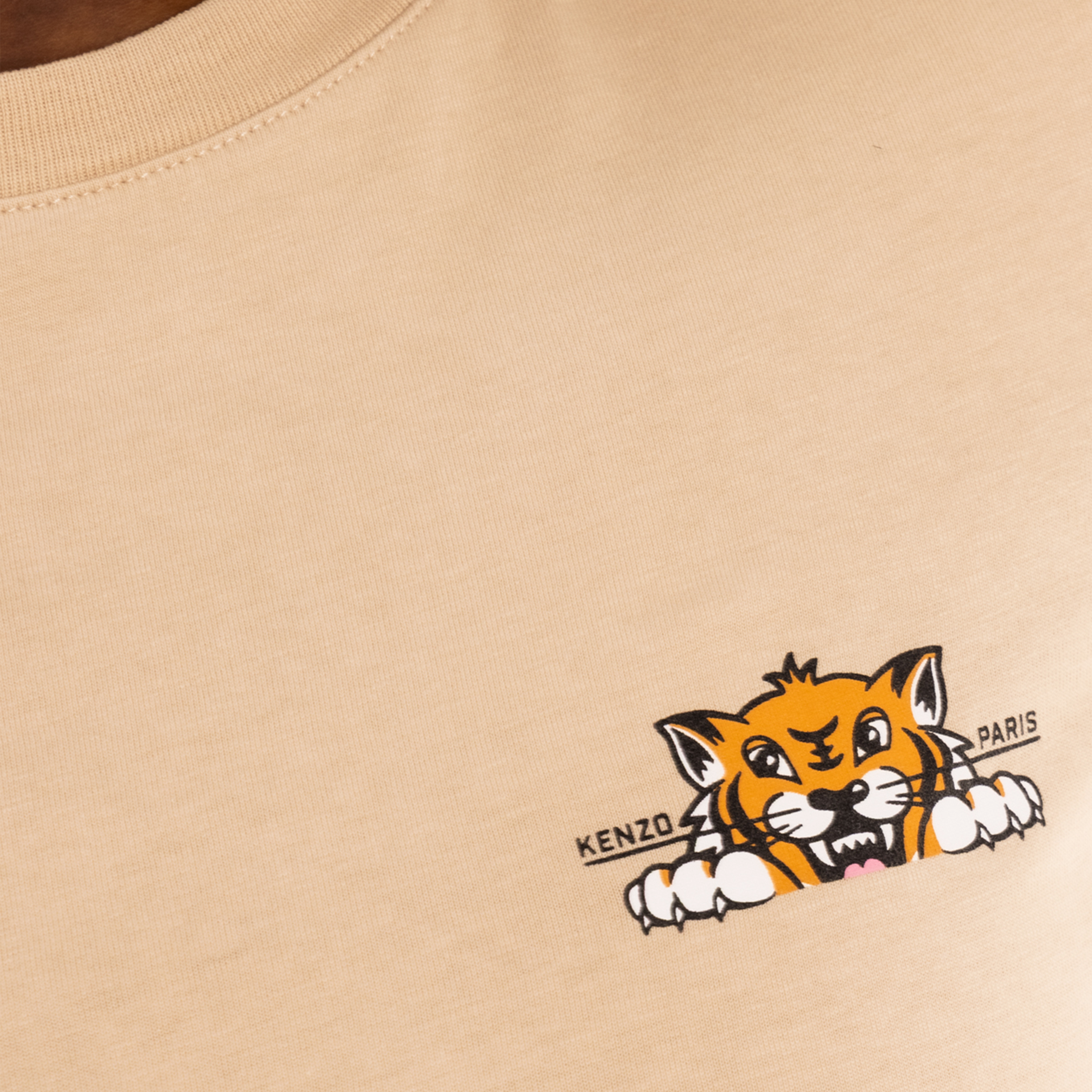 Camiseta Beige Kenzo Happy Tiger