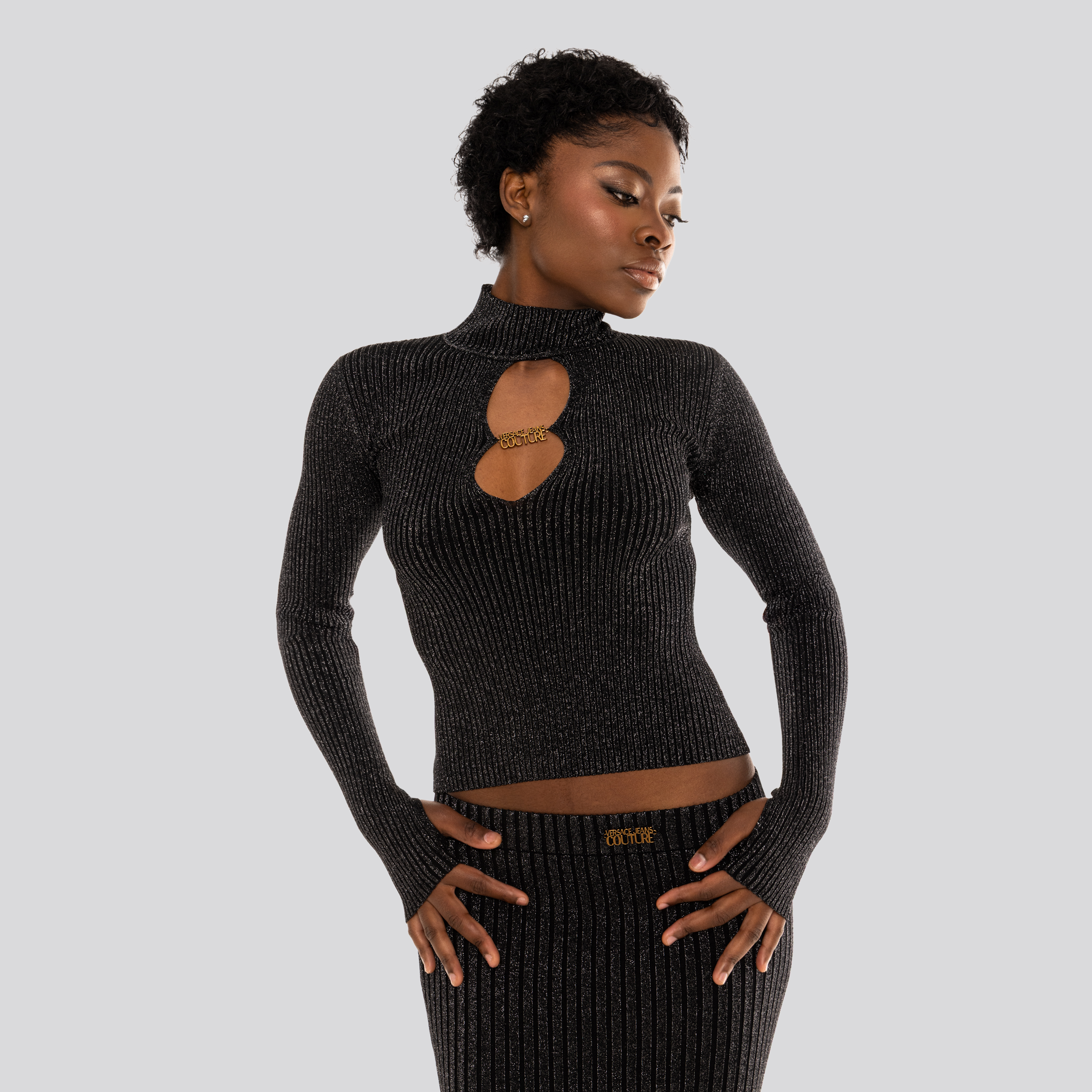 Buzo Negro Versace Jeans Couture Top