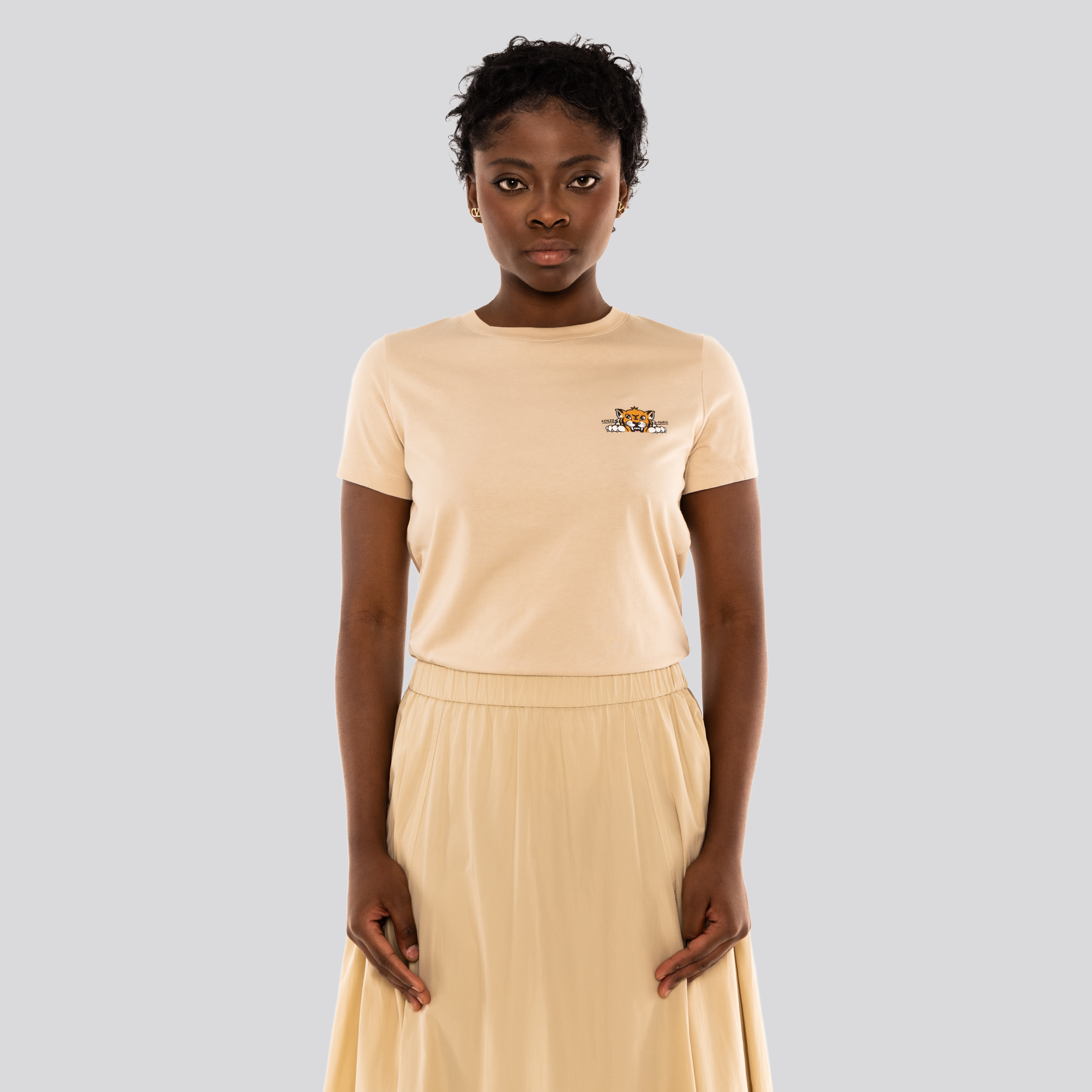 Camiseta Beige Kenzo Happy Tiger