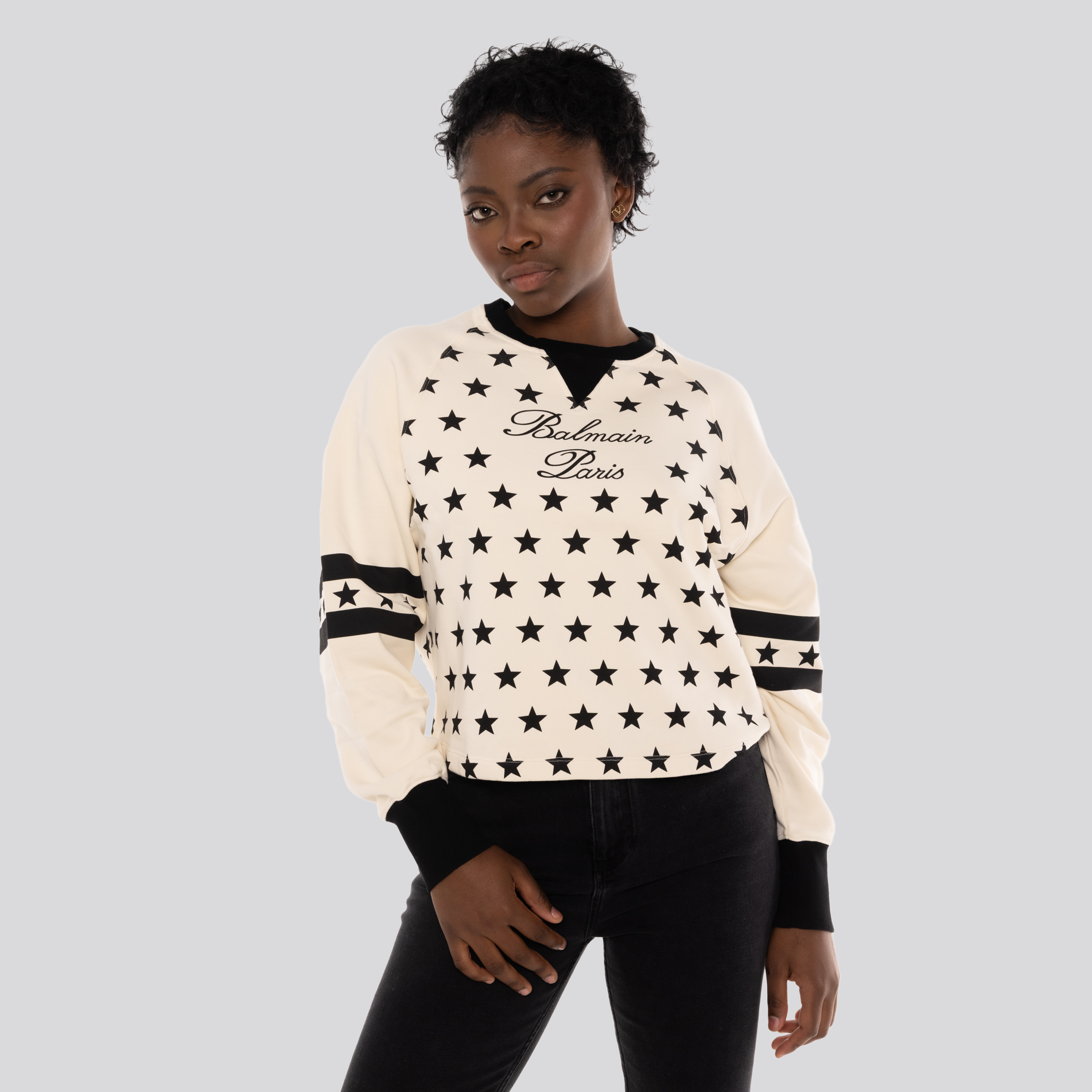 Buzo Blanco Balmain Signature Stars