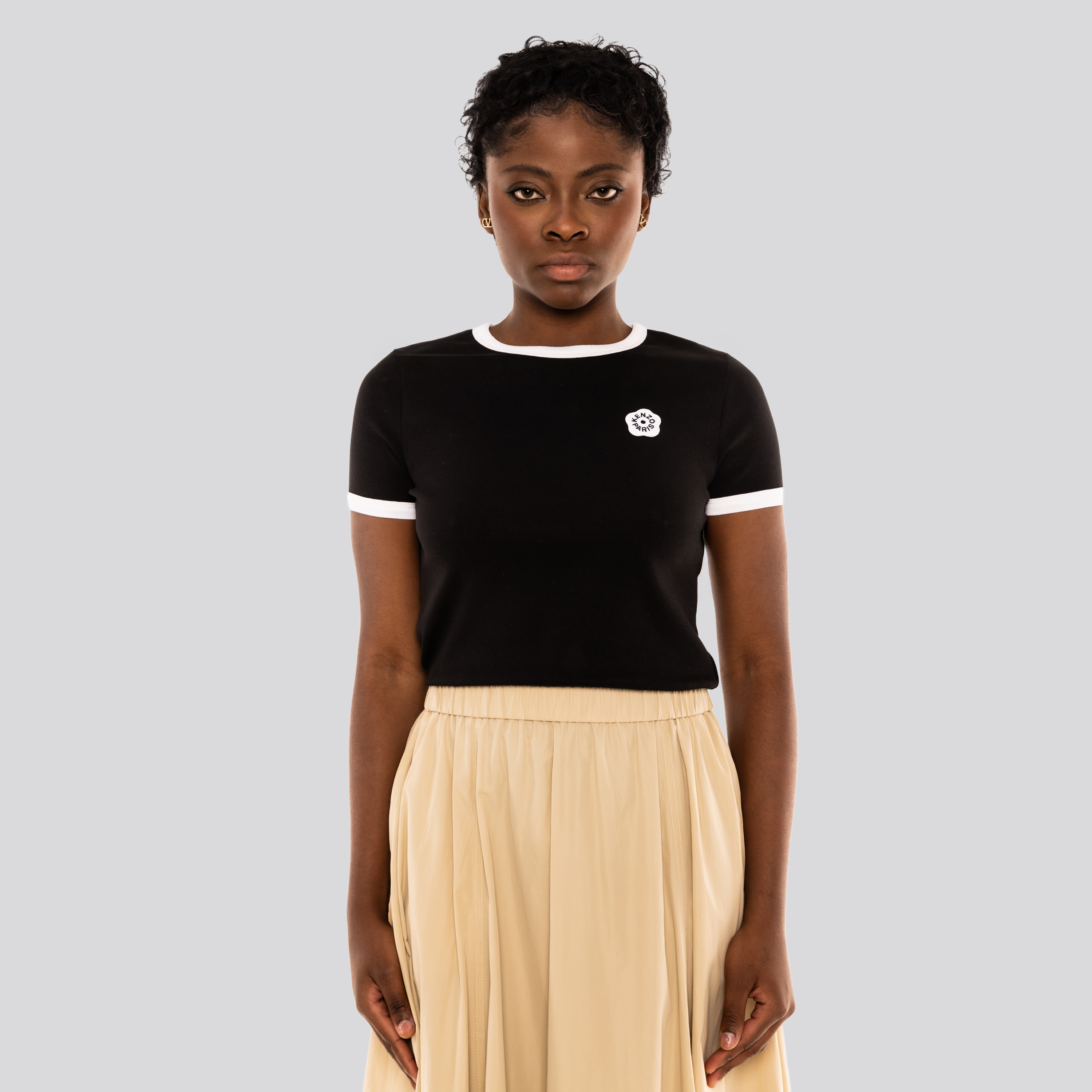 Camiseta Negra Kenzo Flower