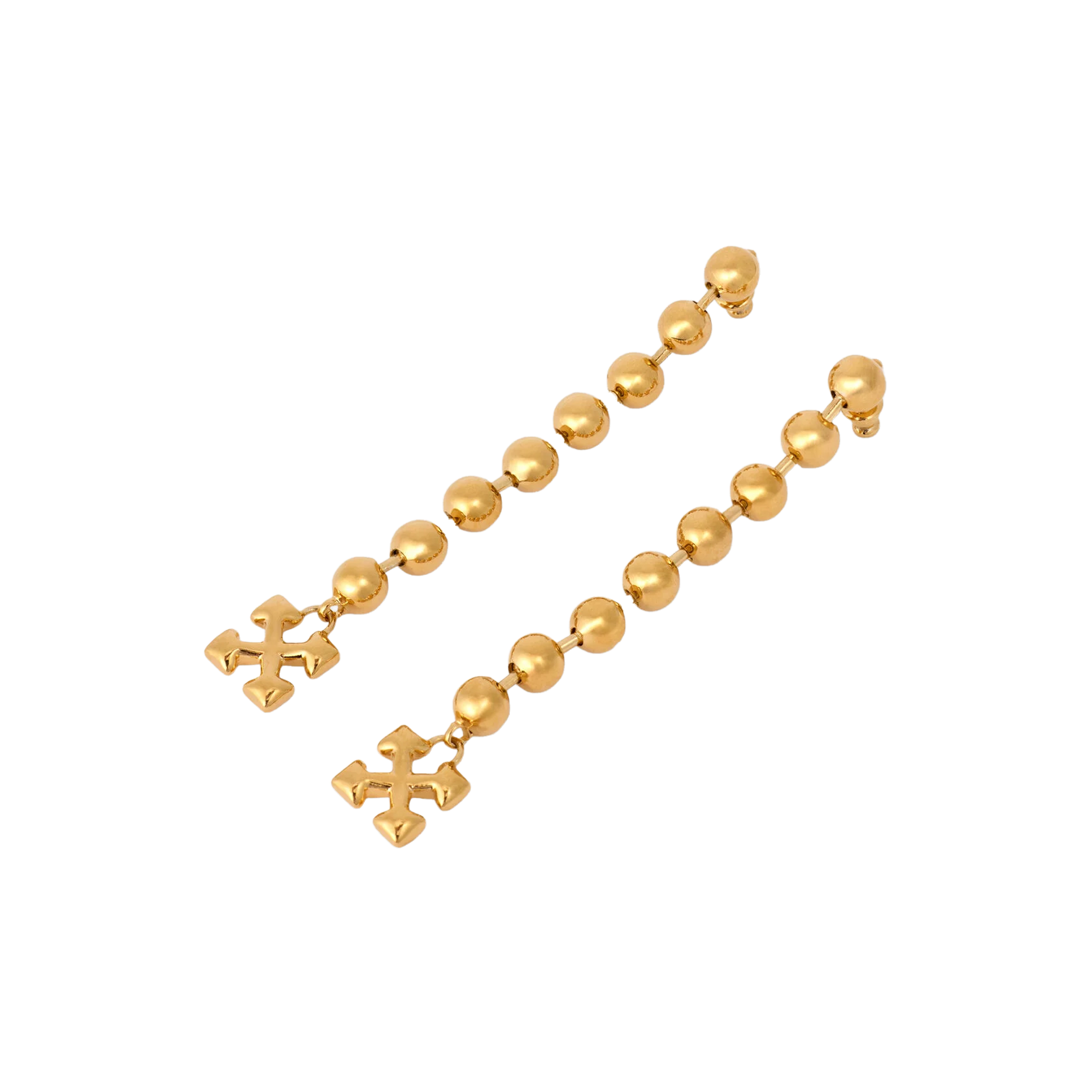 Aretes Dorados Off-White Arrow Ballchain