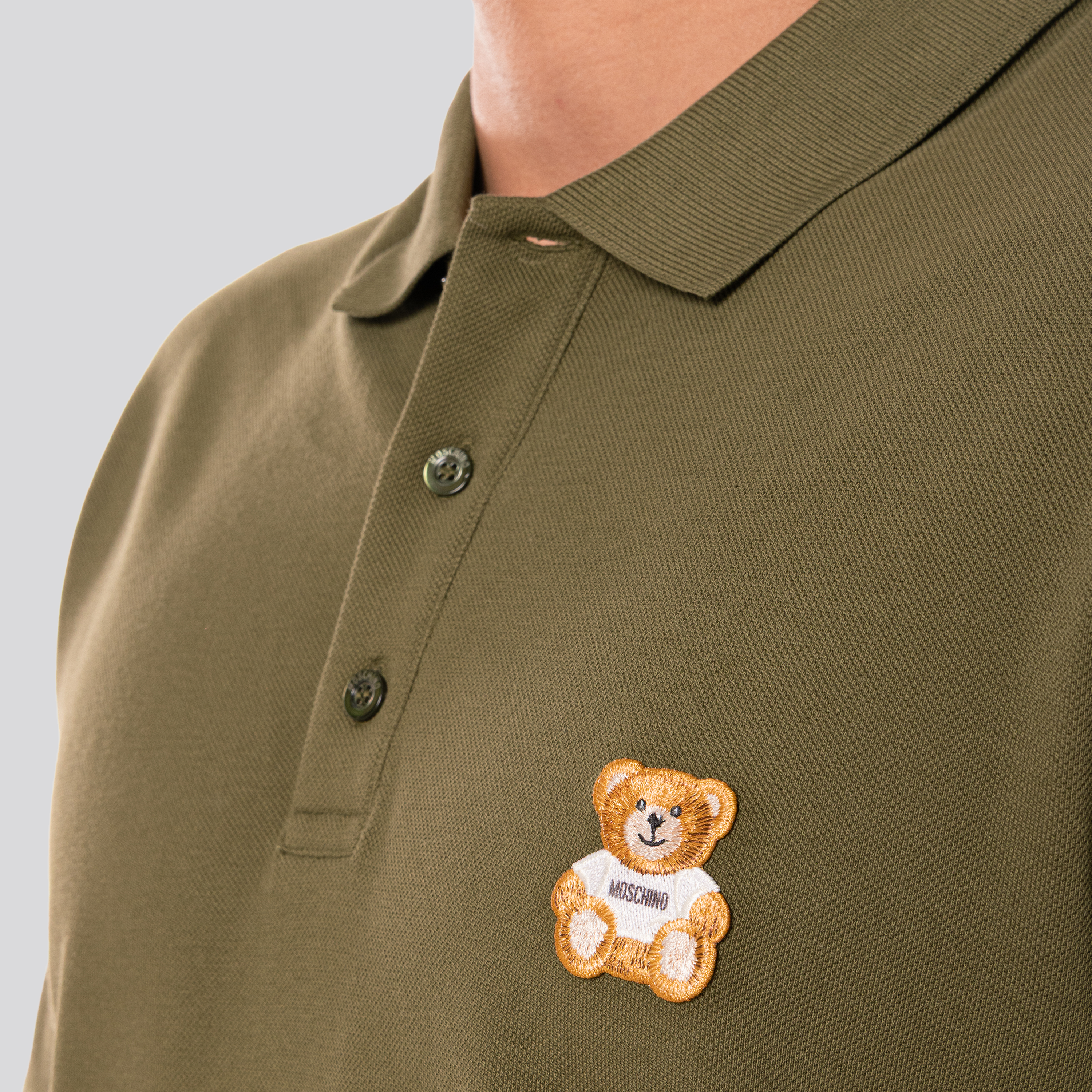 Camiseta Tipo Polo Verde Moschino Teddy