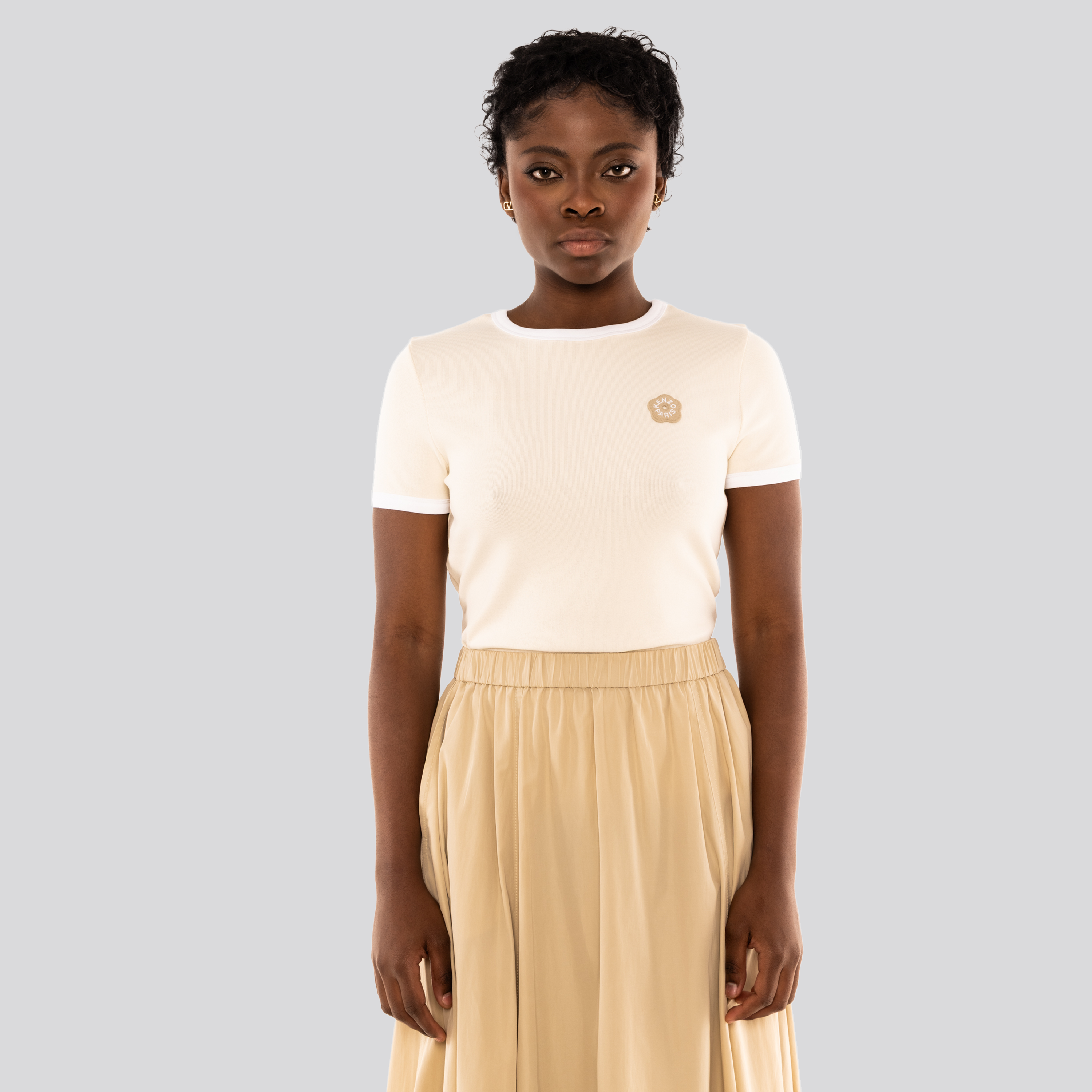 Camiseta Beige Kenzo Flower