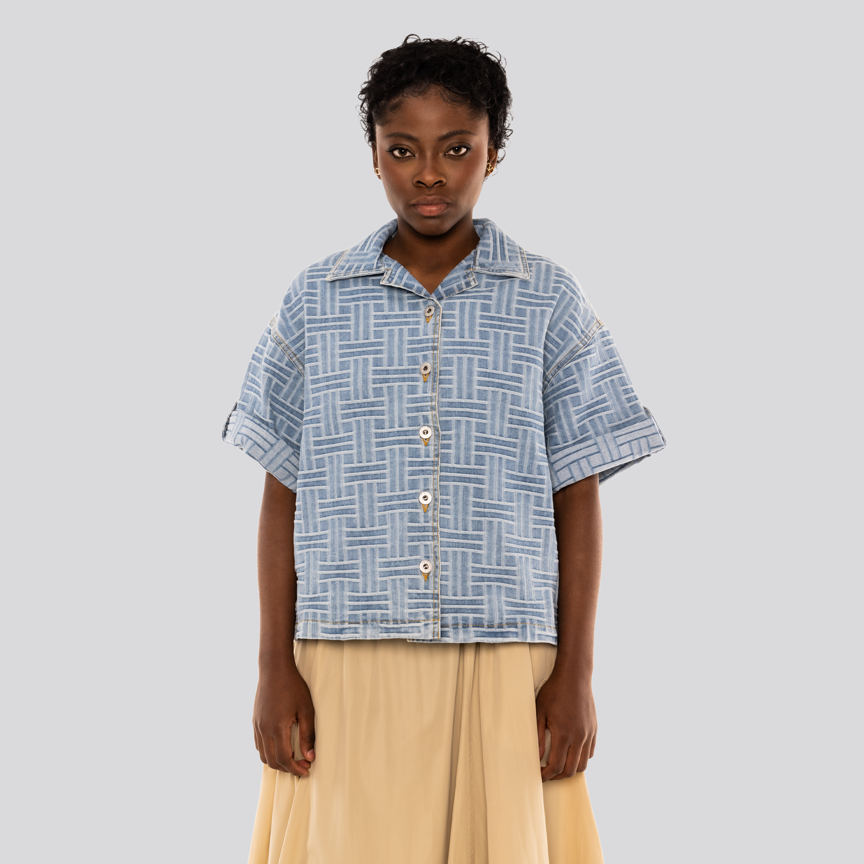 Camisa Denim Kenzo Weave