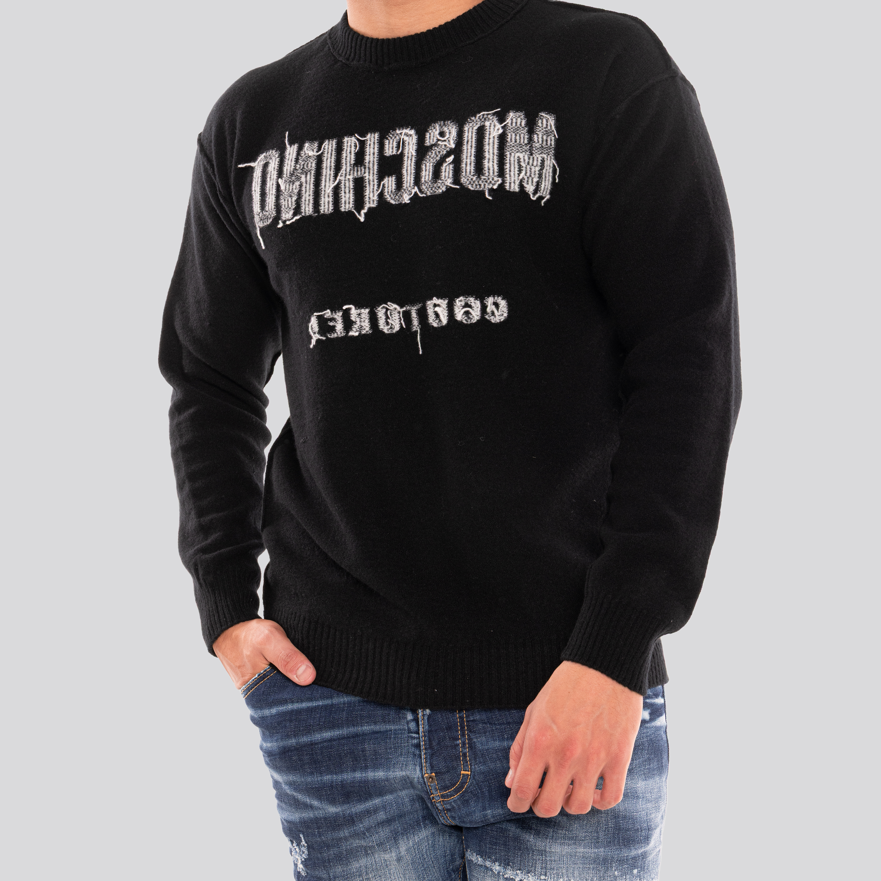 Buzo Negro Moschino Couture Embroidered