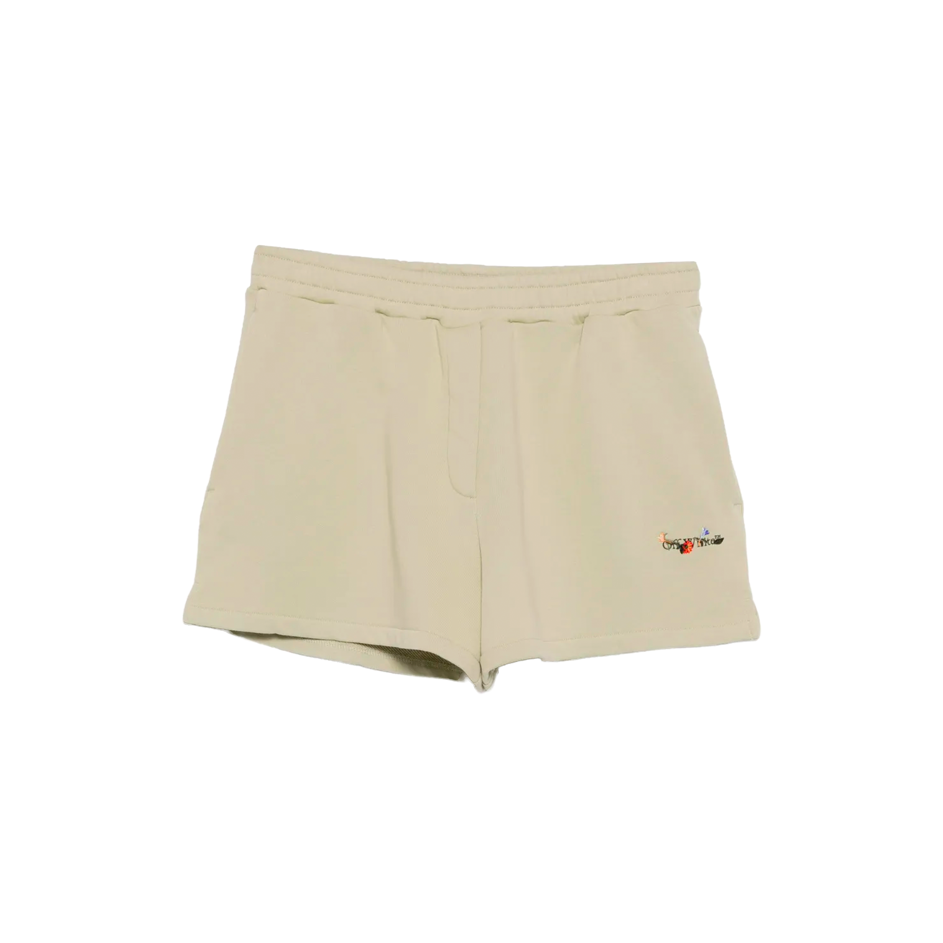 Short Verde Off-White Bookish Flowers