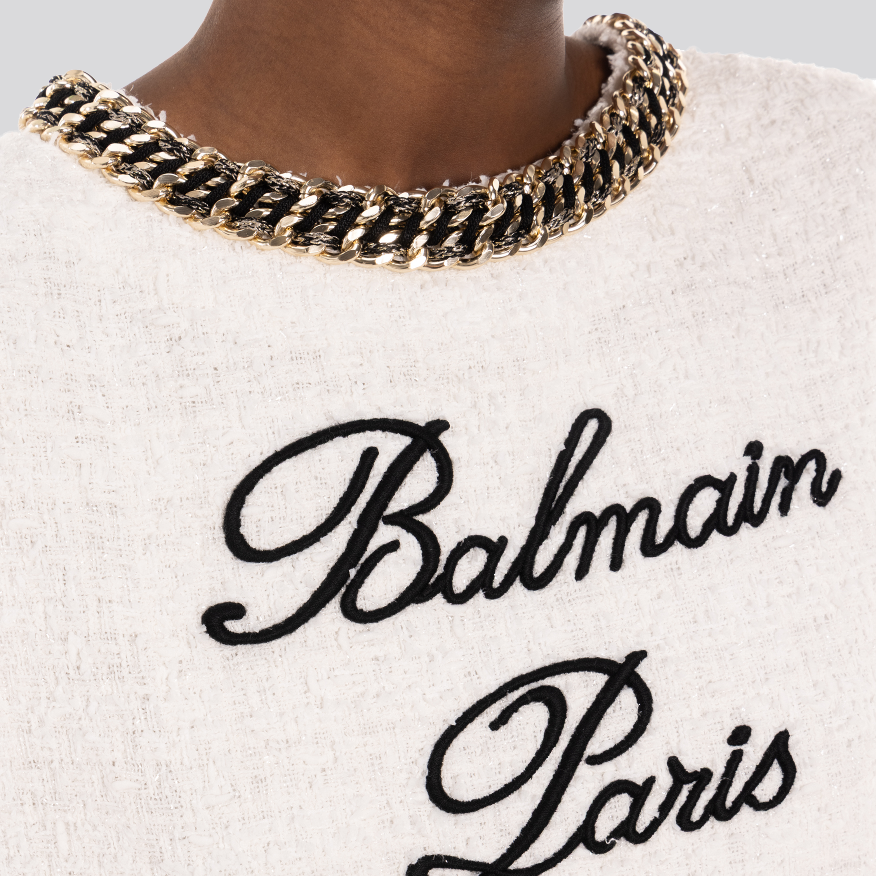 Top Blanco Balmain Logo Signature