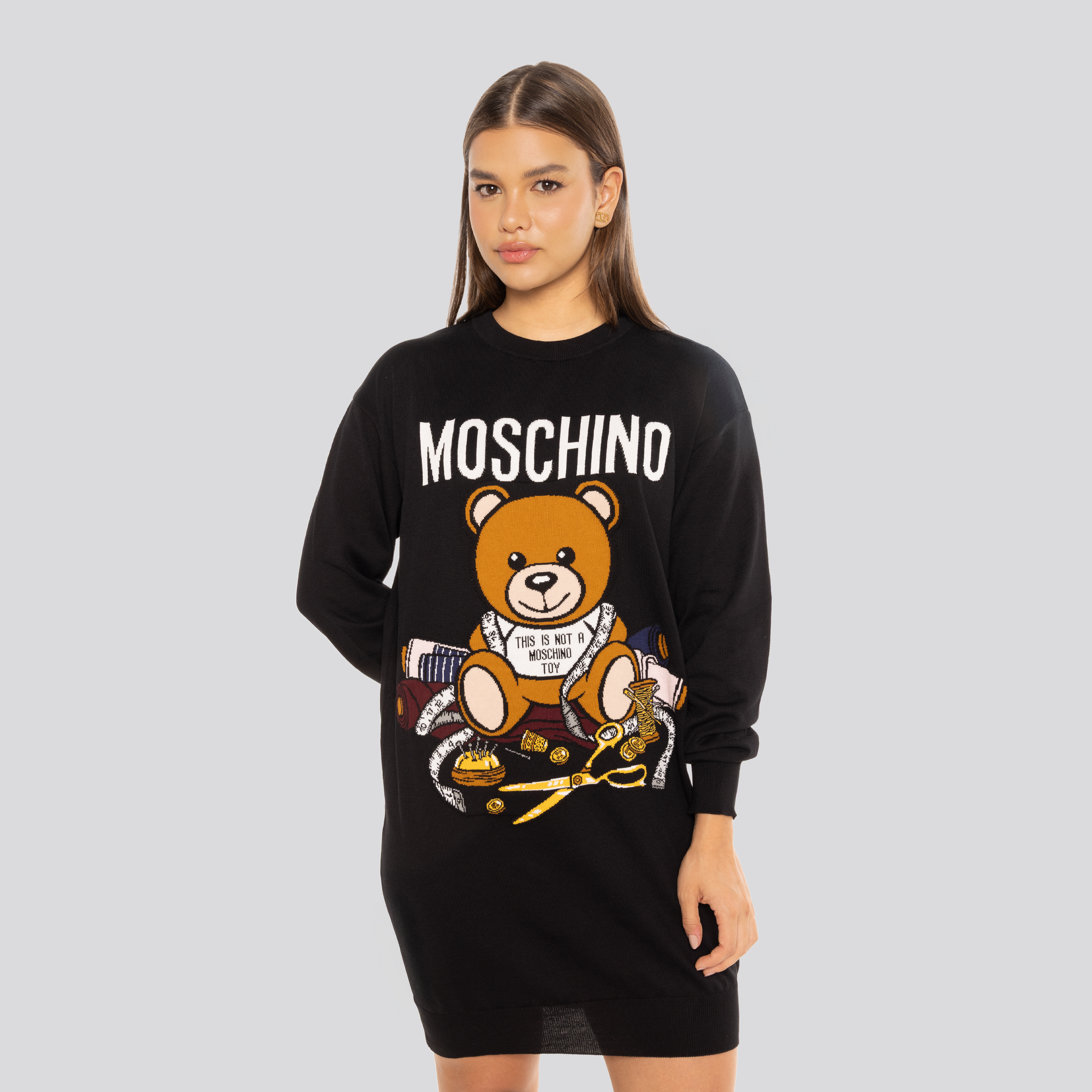 Vestido Negro Moschino Teddy Long Sleeves