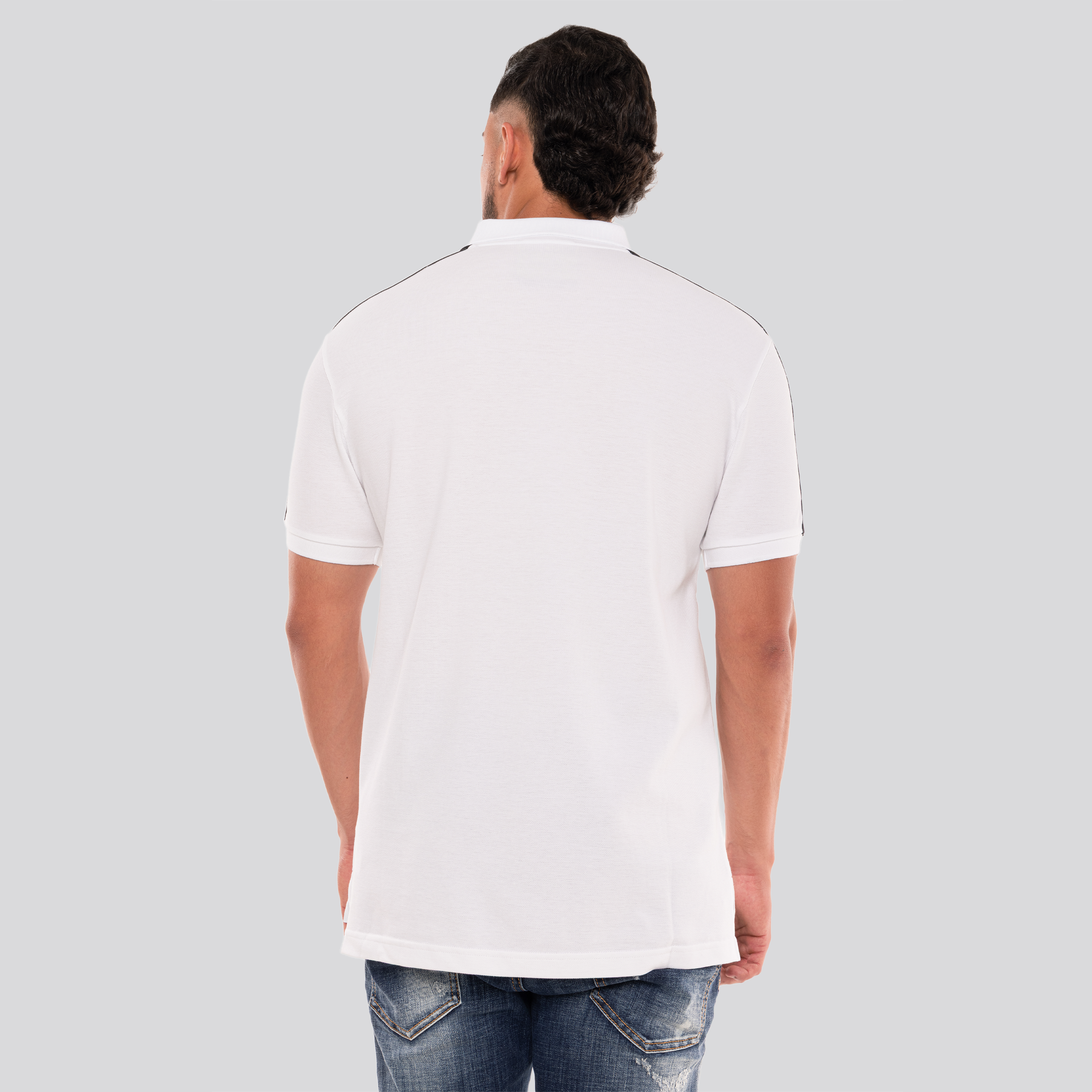 Camiseta Tipo Polo Blanca Moschino Side Logo