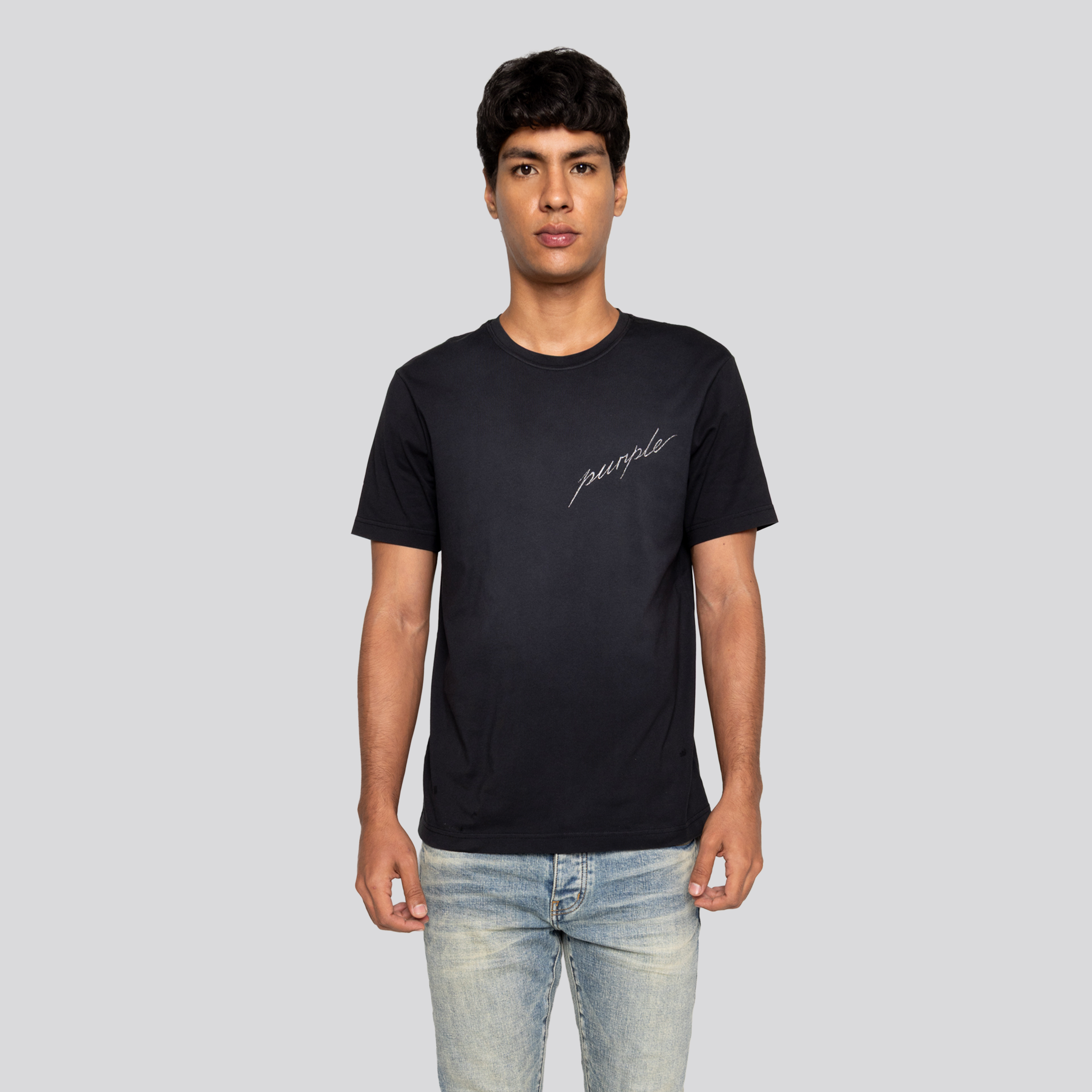 Camiseta Negra PURPLE Clean
