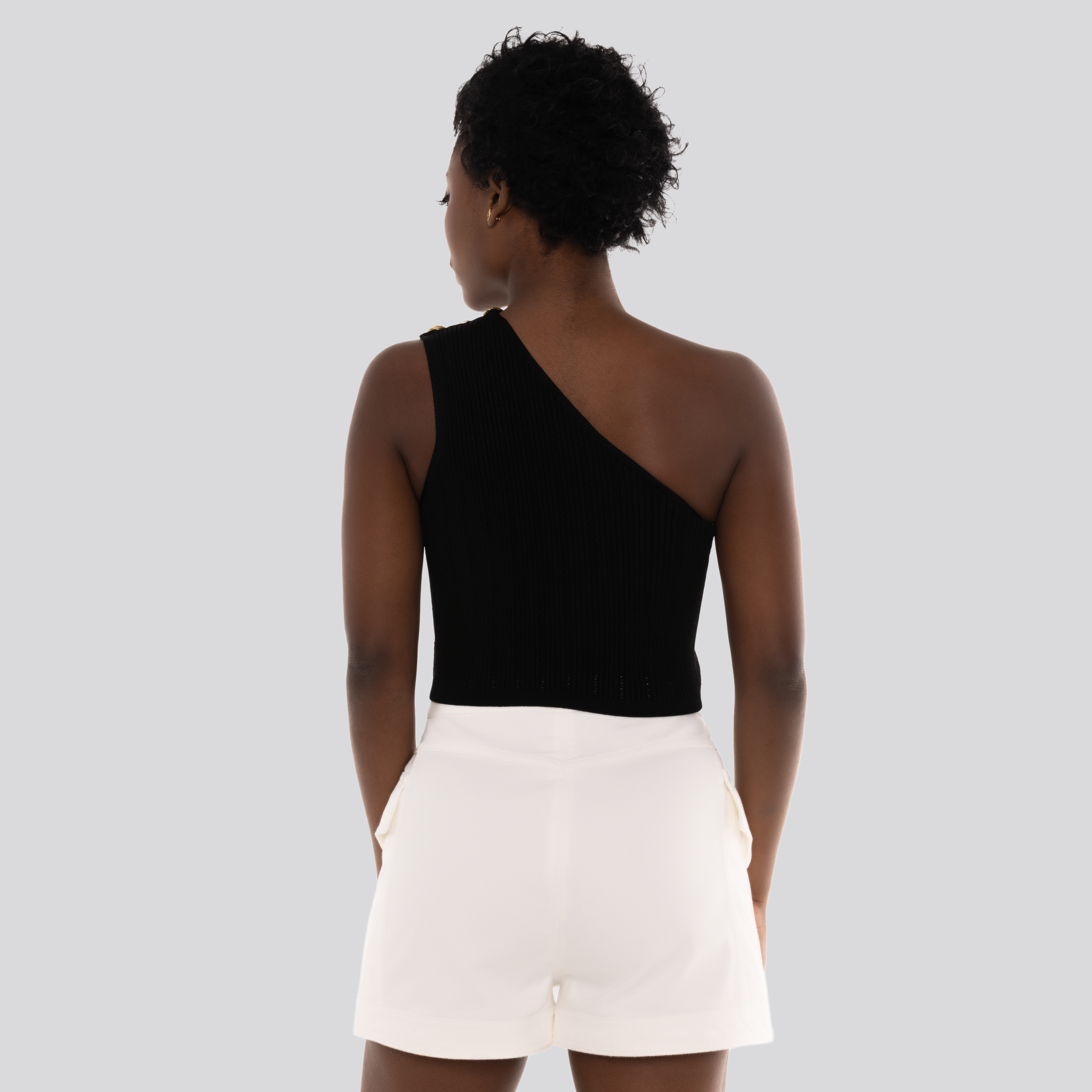 Top Negro Balmain 3 Btn Asymmetric