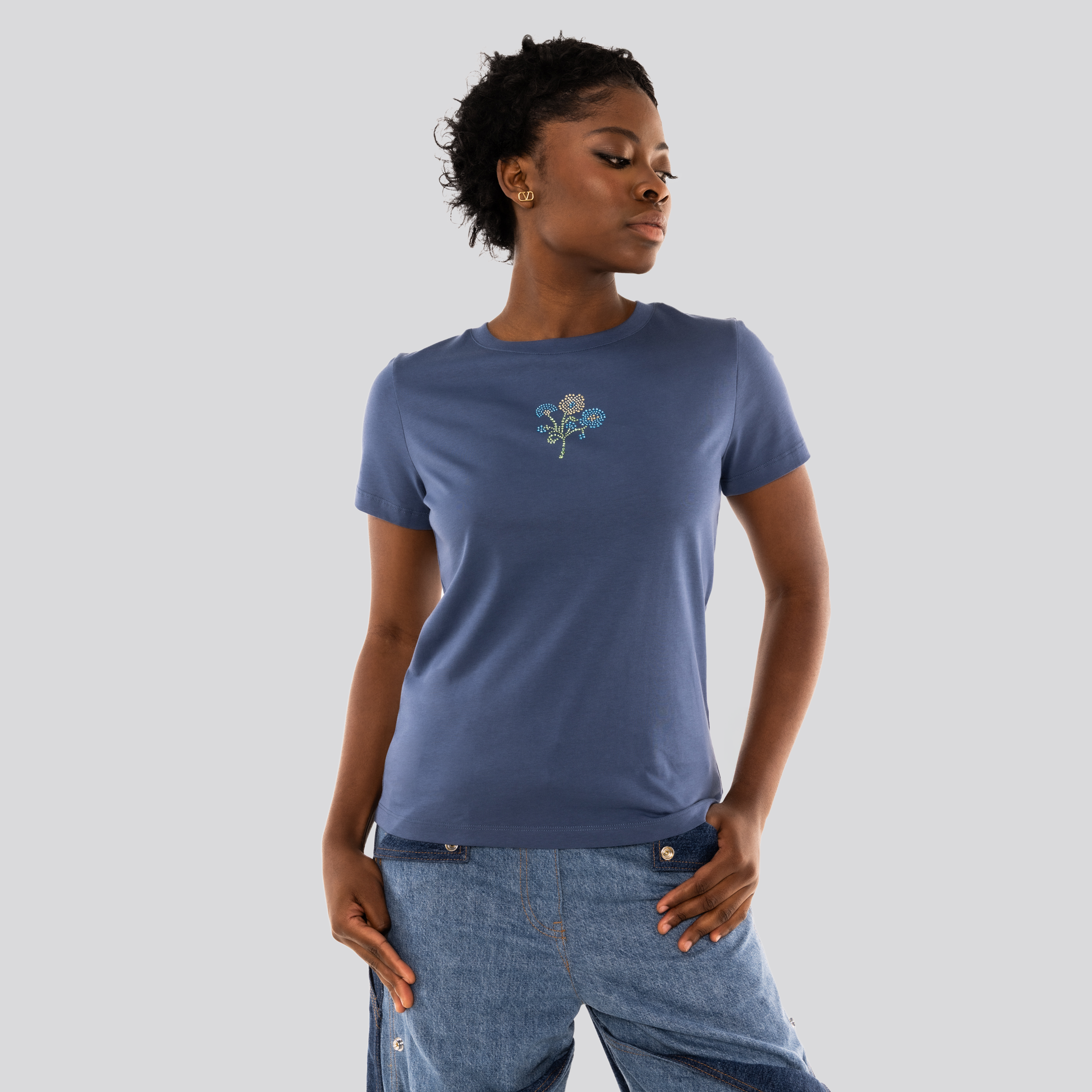 Camiseta Azul Kenzo Jungle Flower