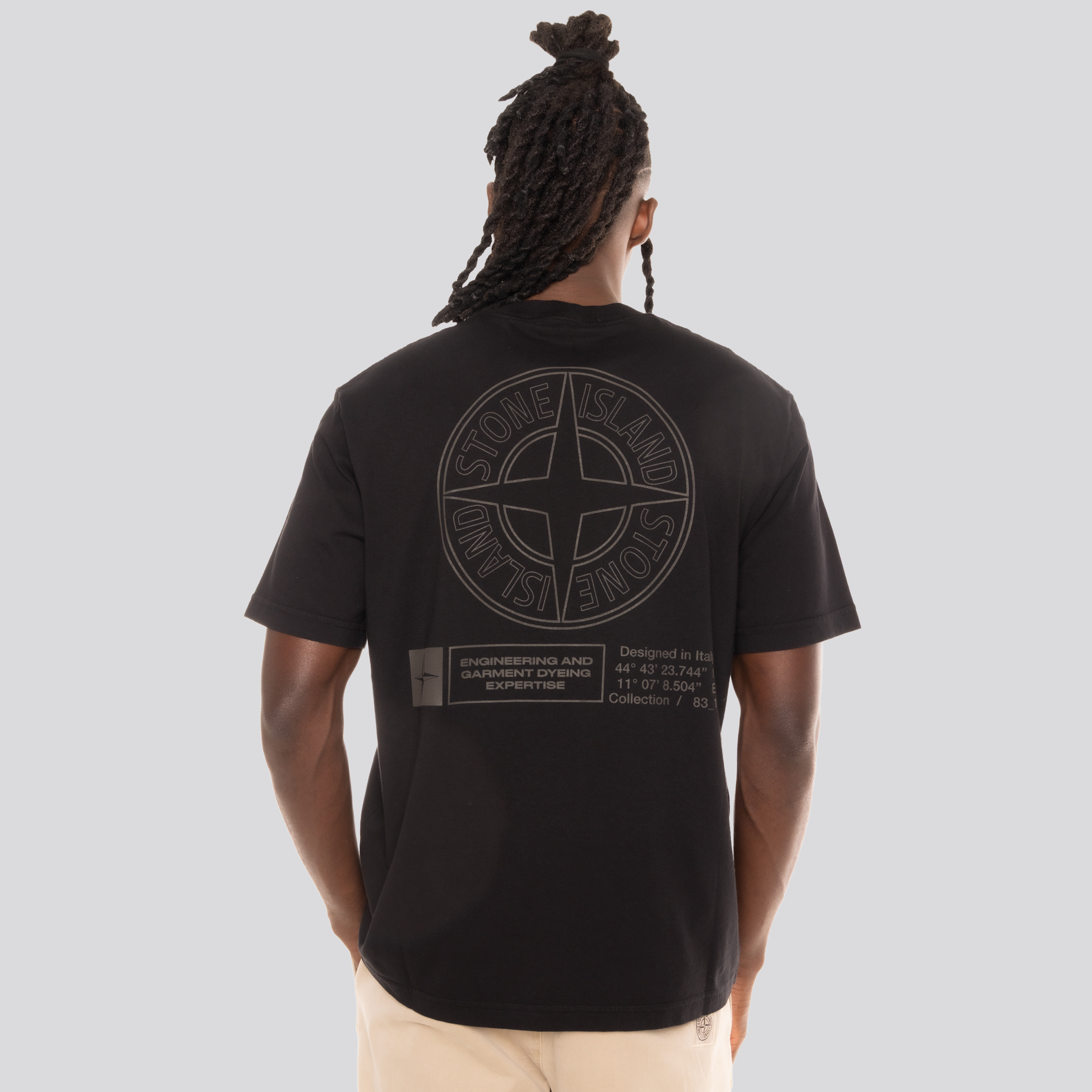 Camiseta Negra Stone Island Logo