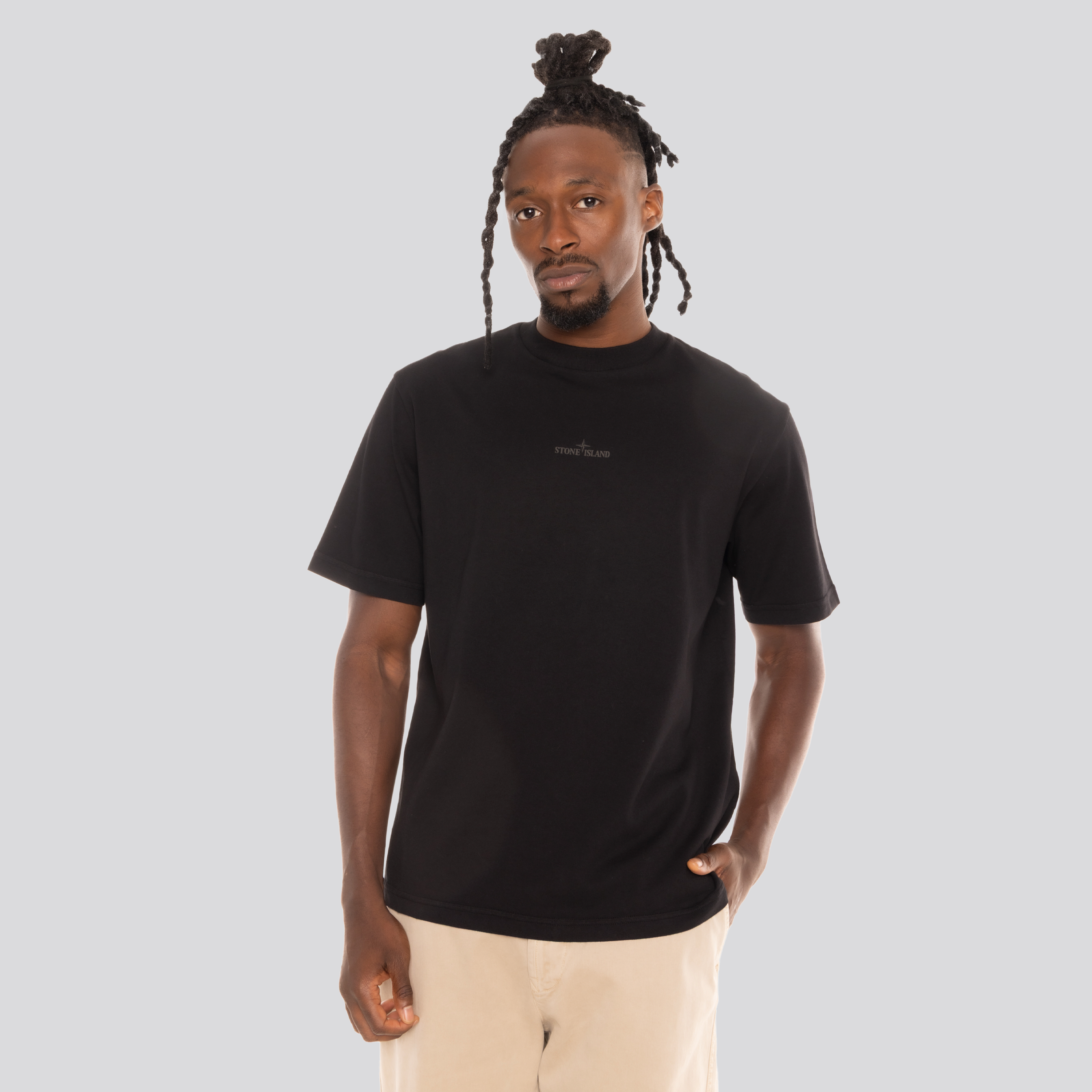 Camiseta Negra Stone Island Logo