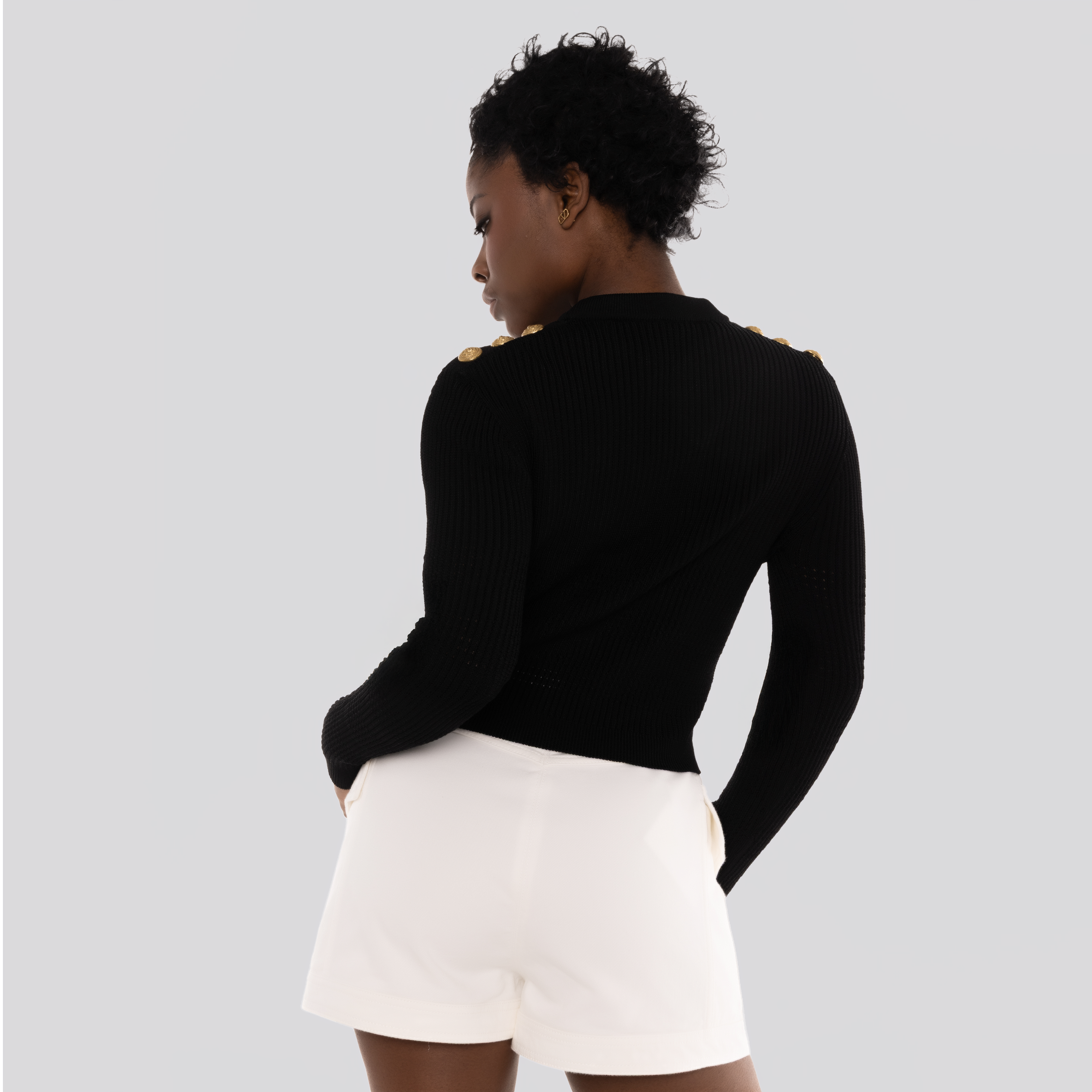 Buzo Negro Balmain 6 Btn