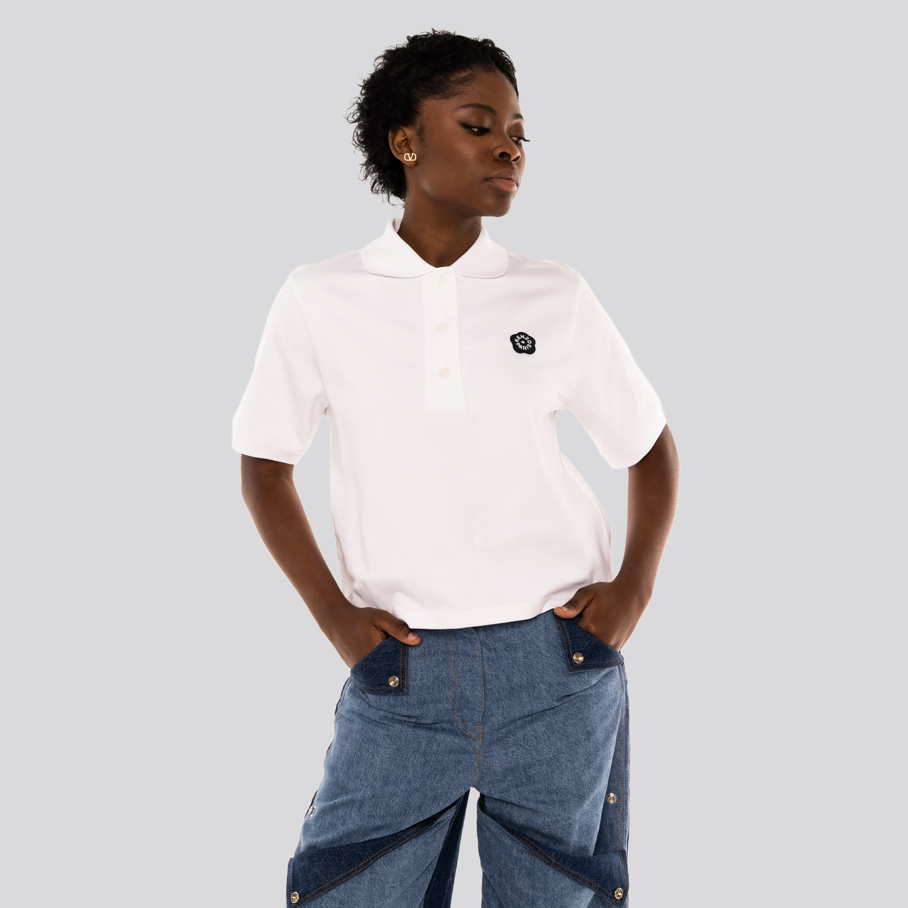 Camiseta Tipo Polo Blanca Kenzo Gots