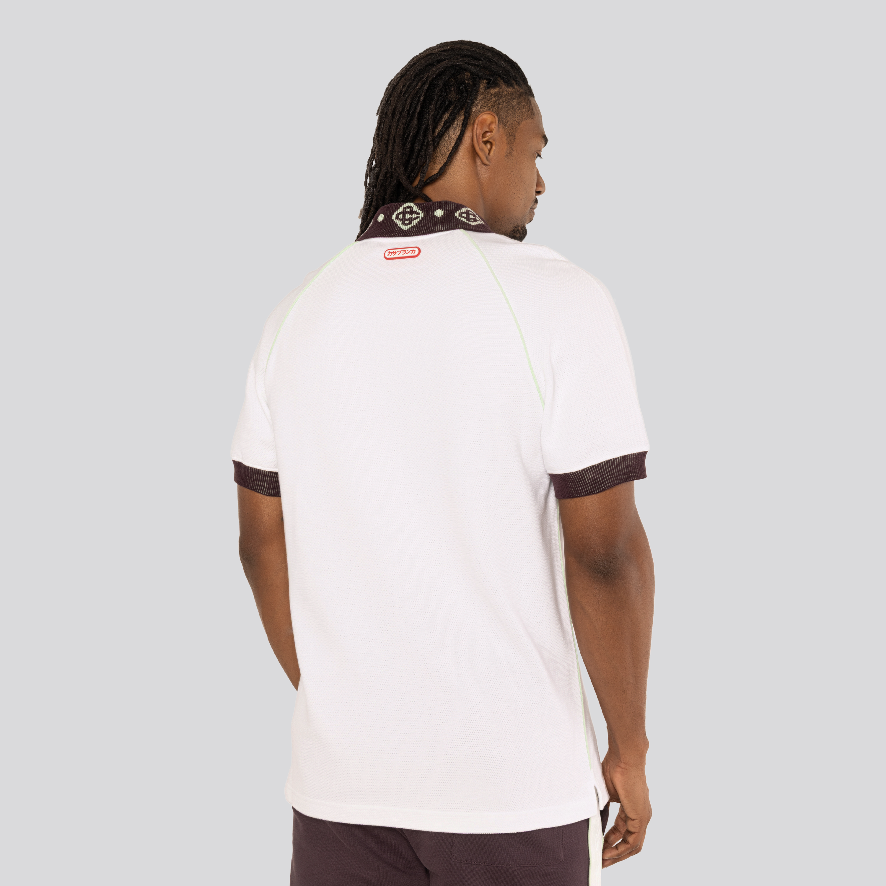 Camiseta Tipo Polo Blanco Casablanca Chenille Collar