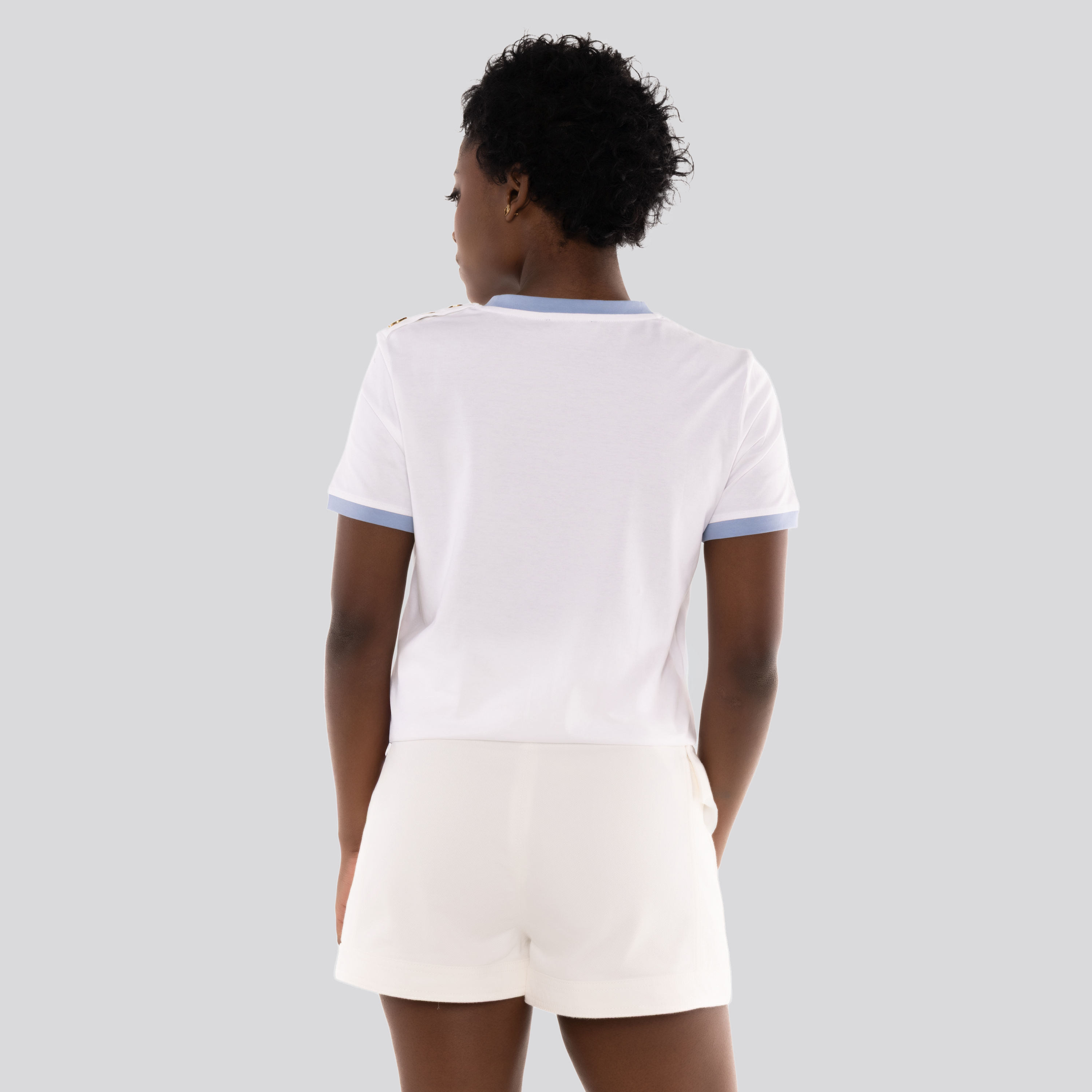 Camiseta Blanca Balmain Paris Logo 3 Btn