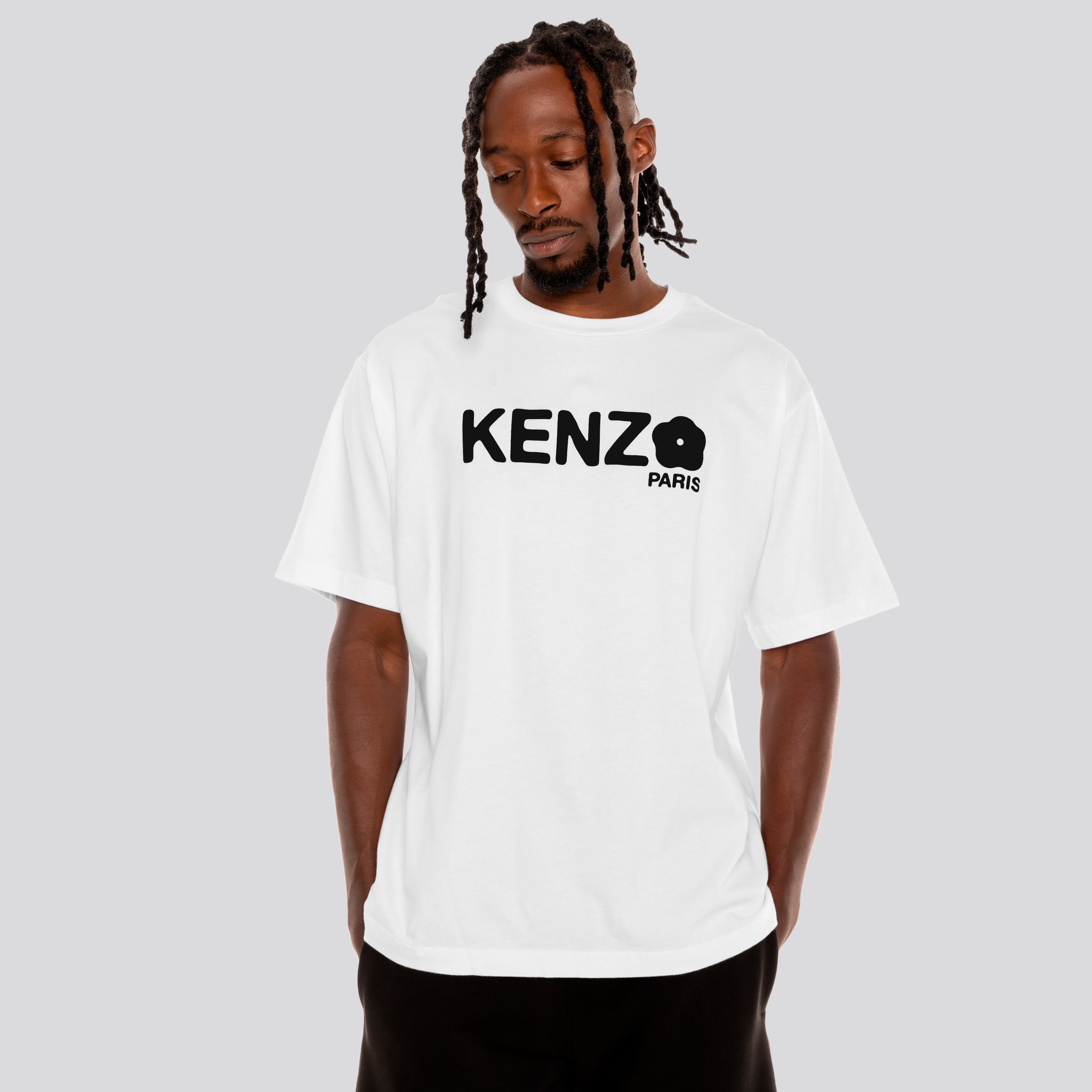 Camiseta Blanca Kenzo Flower Logo
