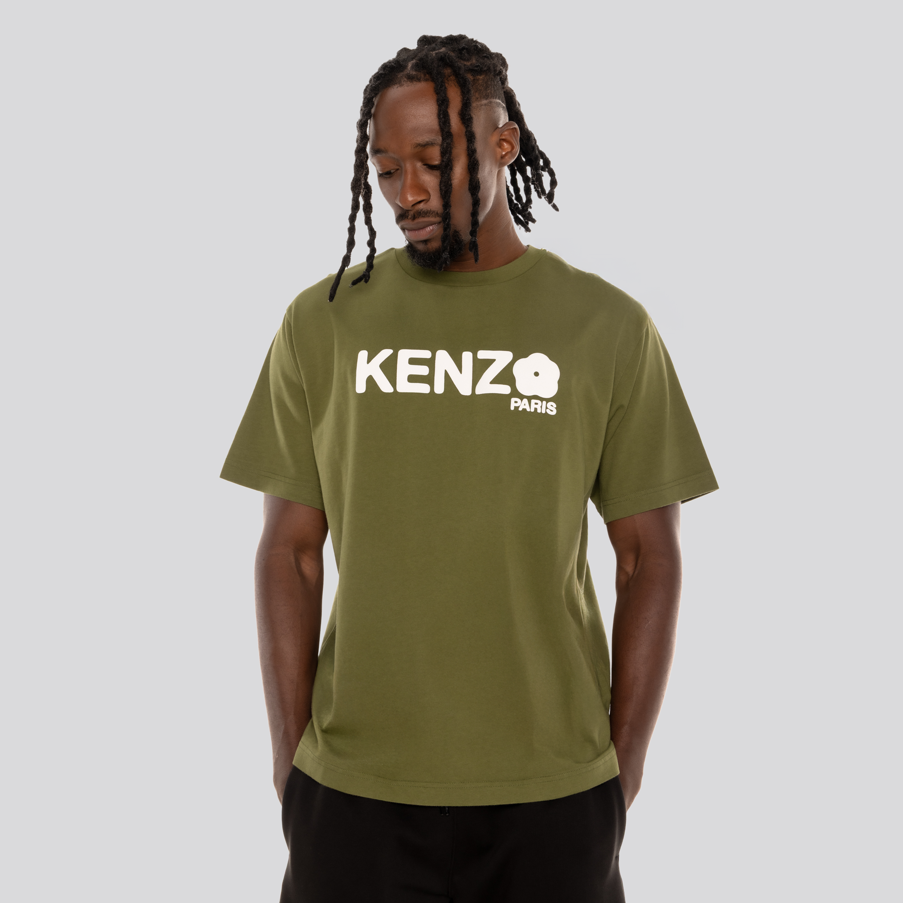 Camiseta Verde Kenzo Flower Logo