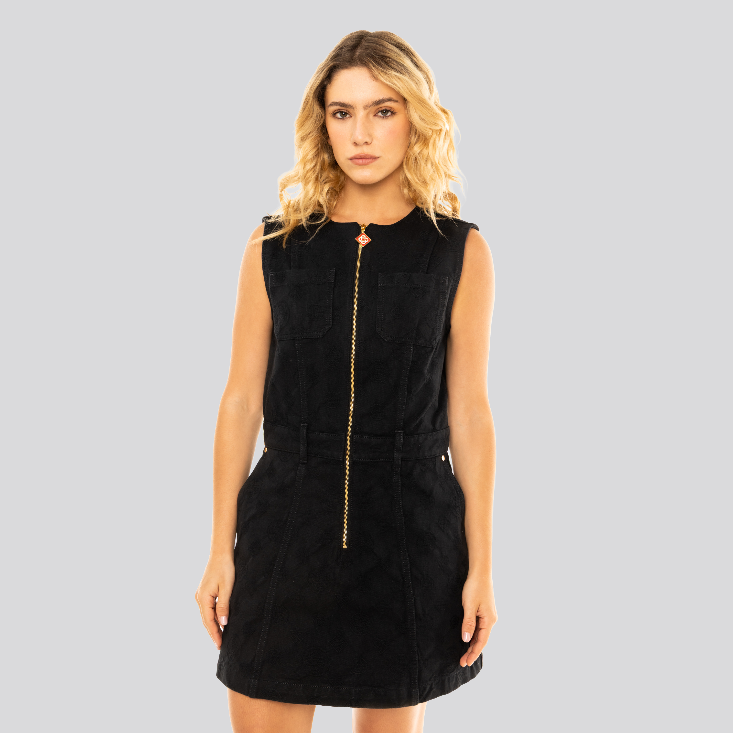 Vestido Negro Casablanca Denim Monogram