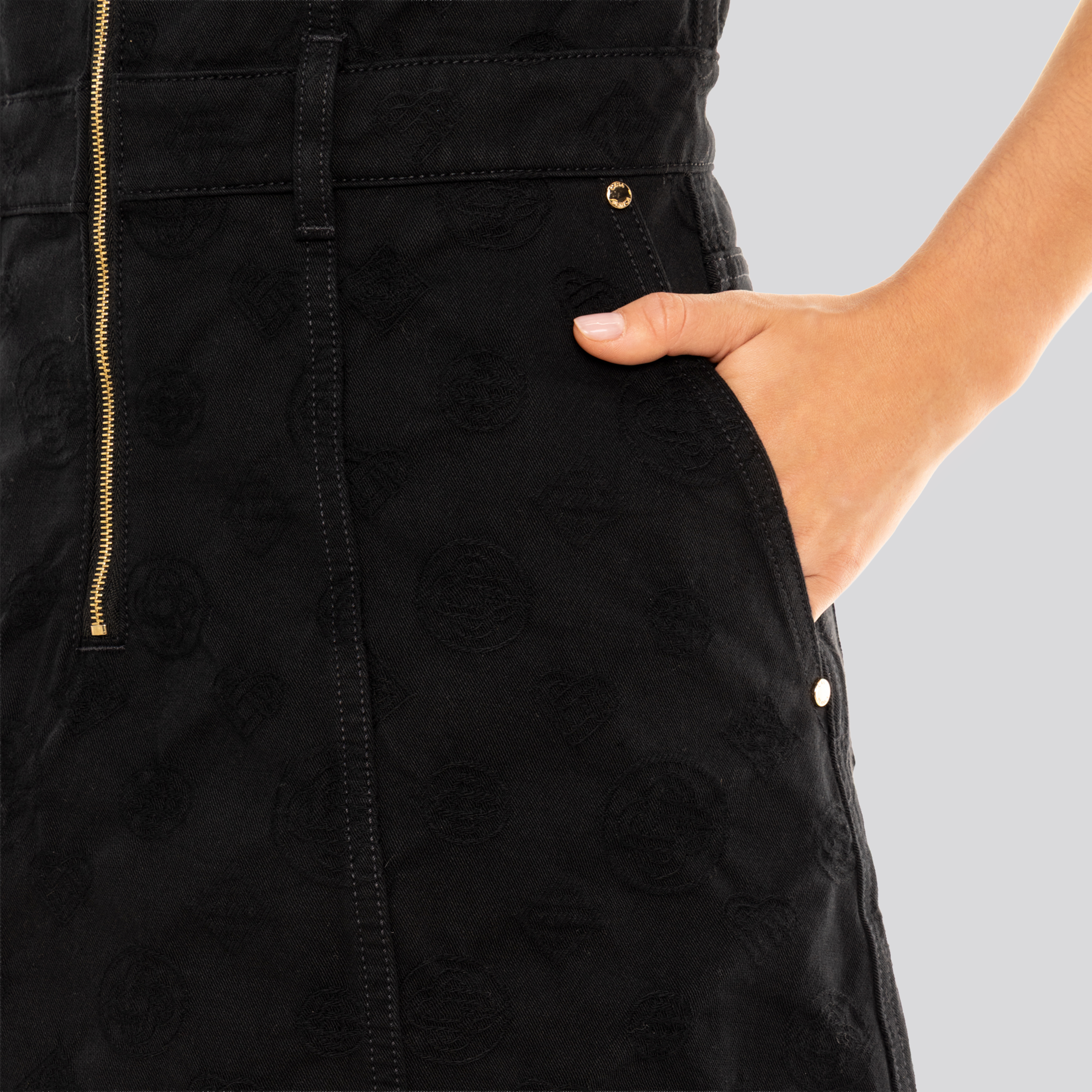 Vestido Negro Casablanca Denim Monogram