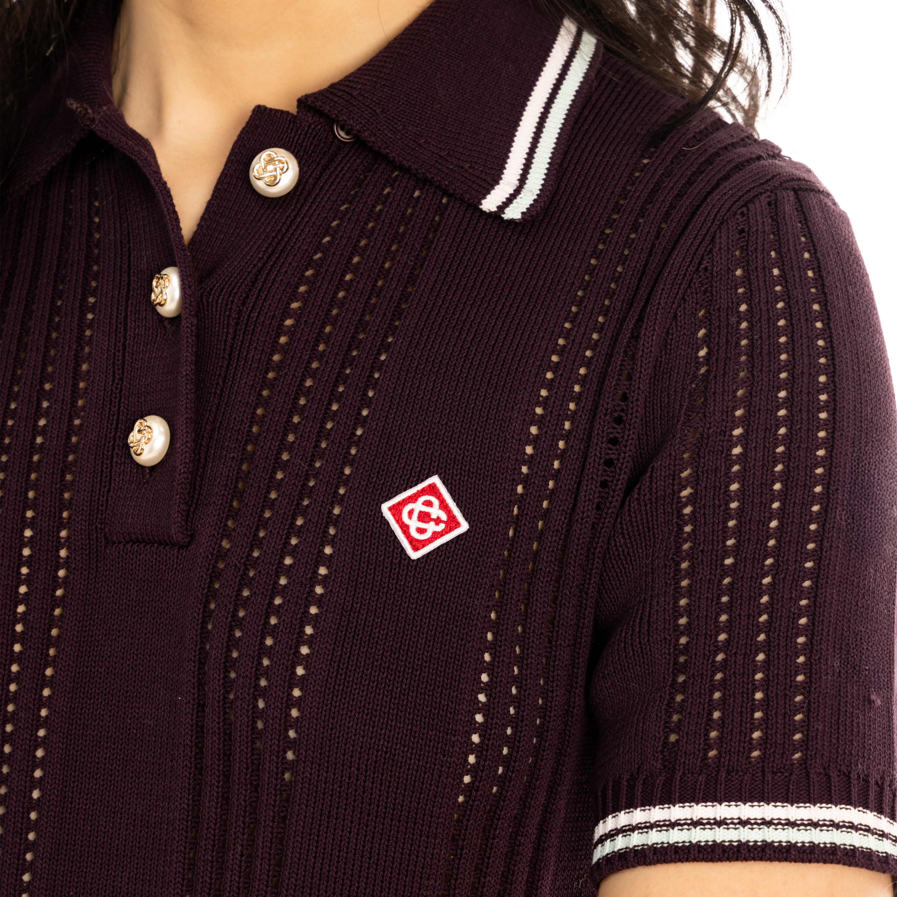 Camiseta Tipo Polo Morado Casablanca Polo Burgundy Casablanca