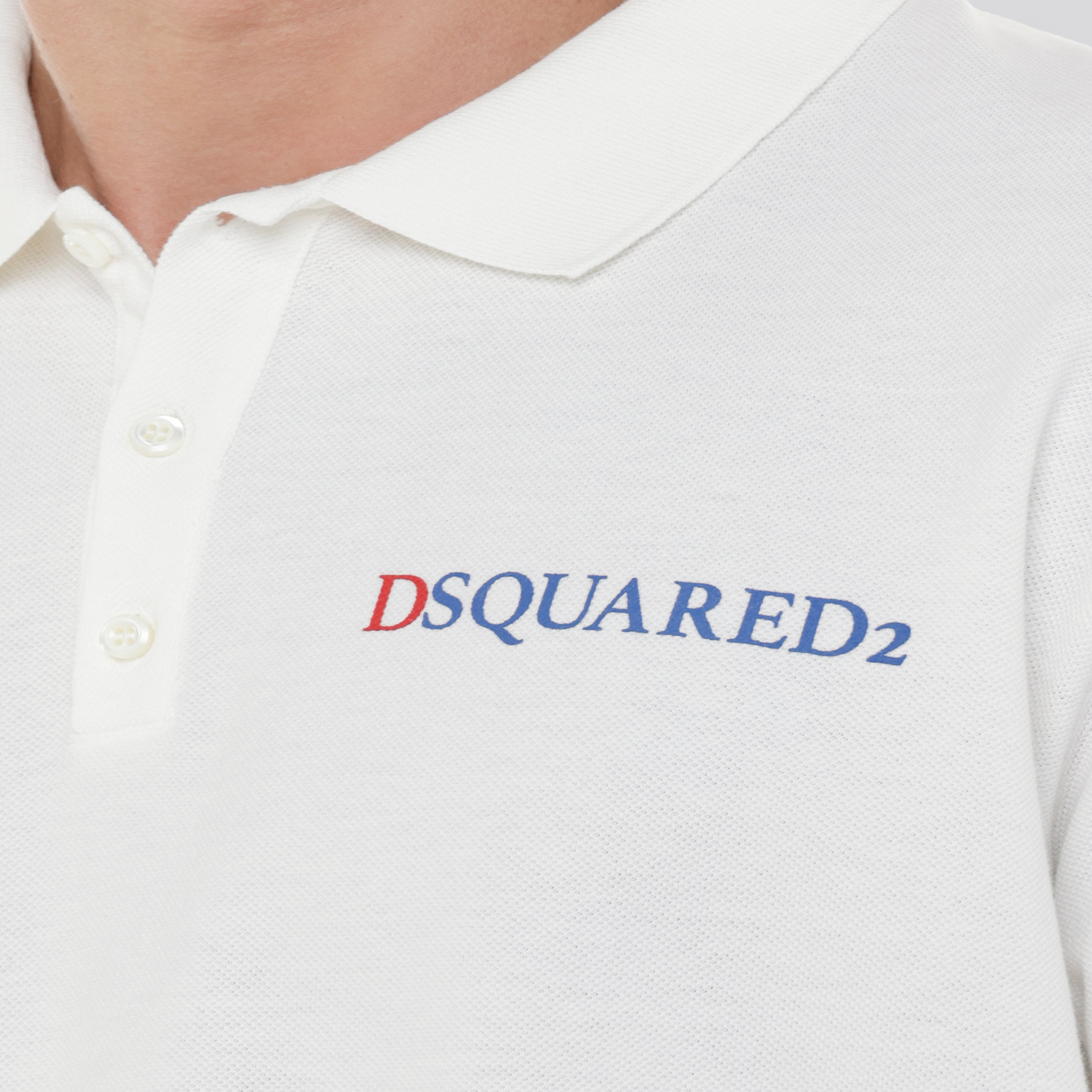 Camiseta Tipo Polo Blanca Dsquared2 Logo