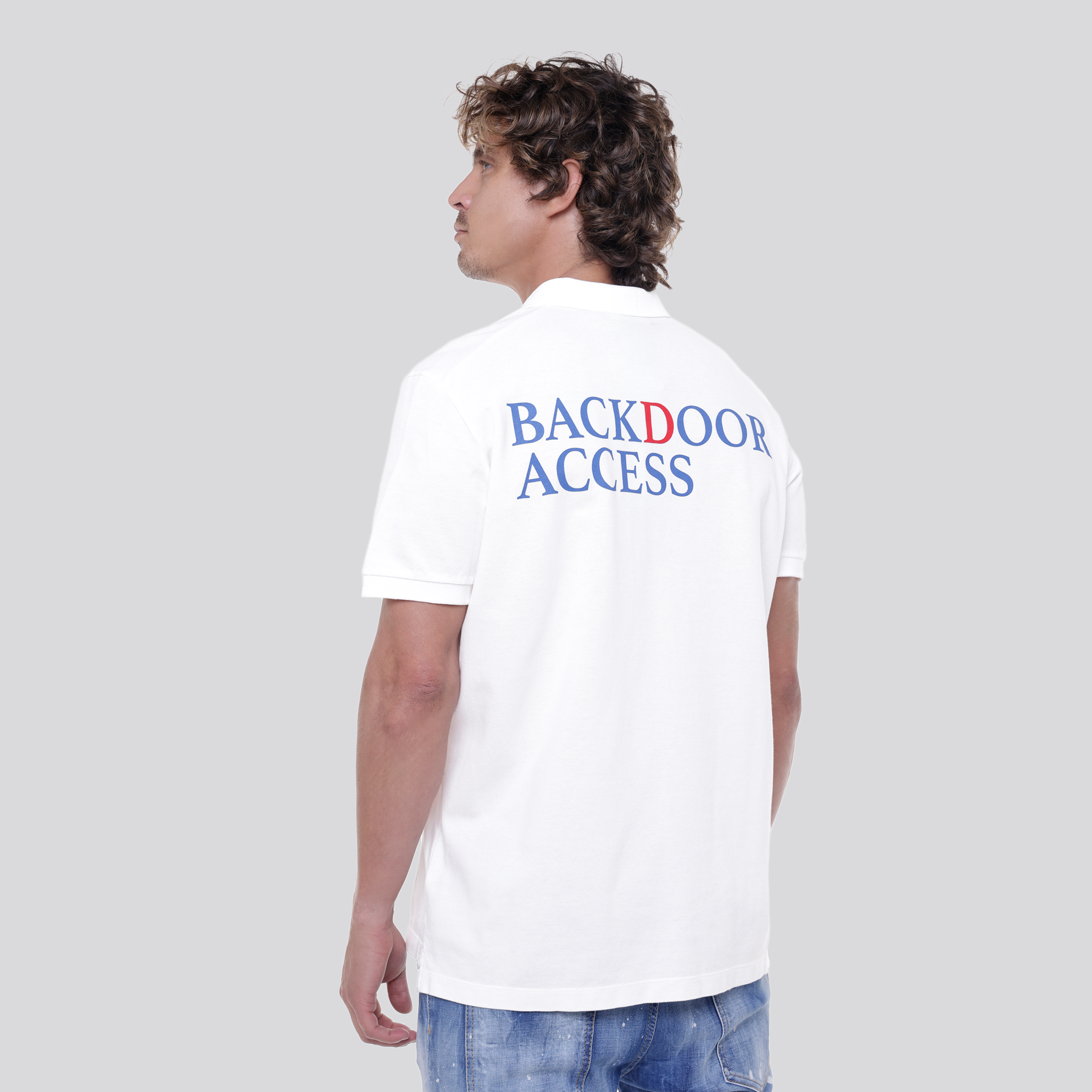 Camiseta Tipo Polo Blanca Dsquared2 Logo