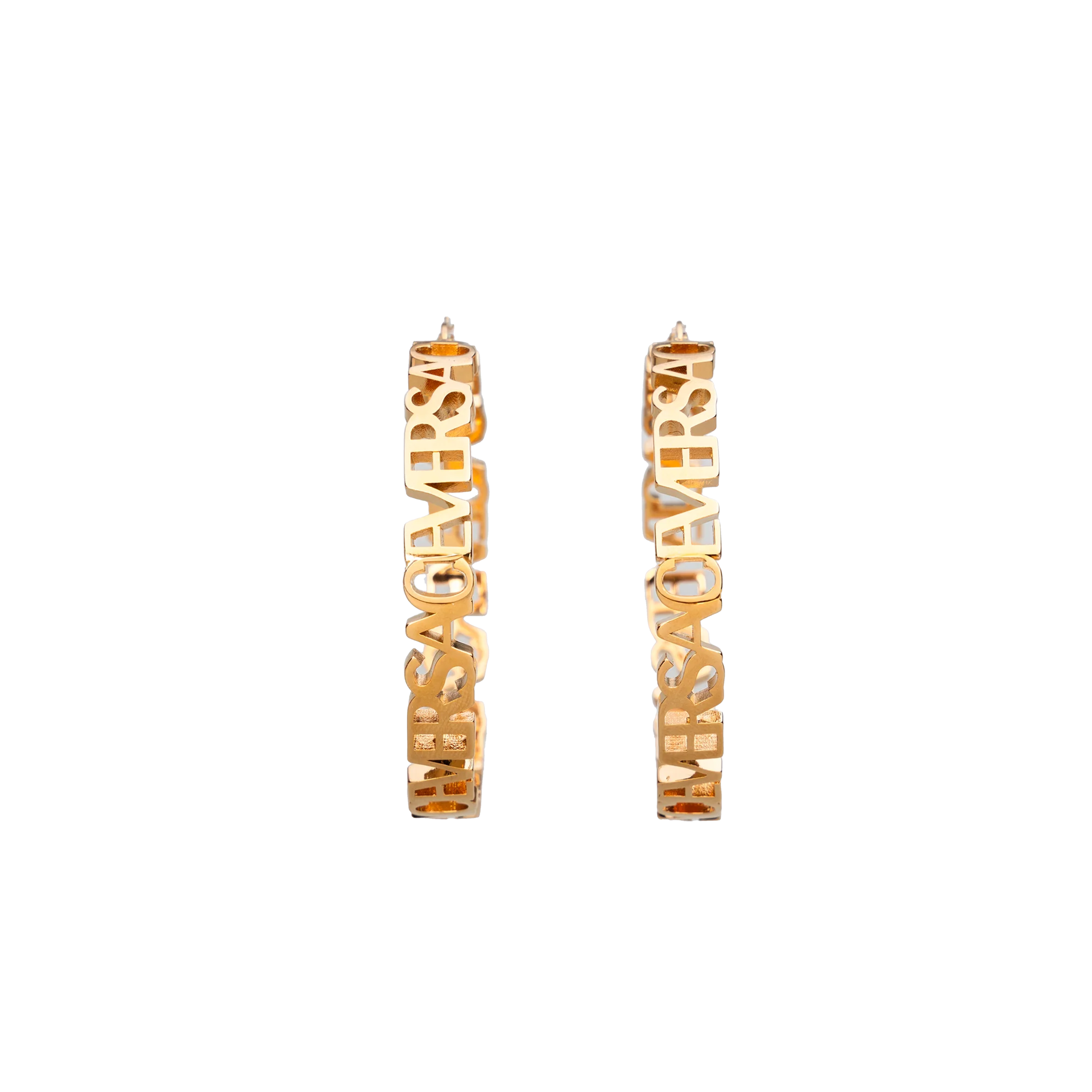 Aretes Dorados Versace Lettering
