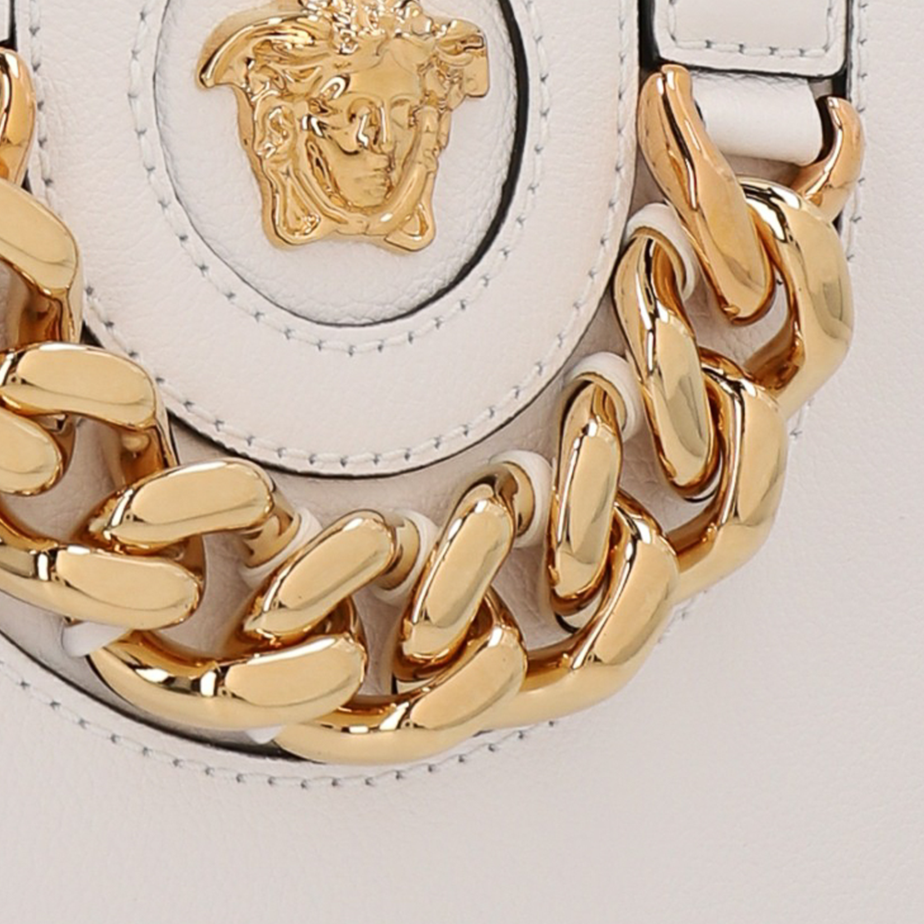 Cartera Blanca Versace Gold Chain