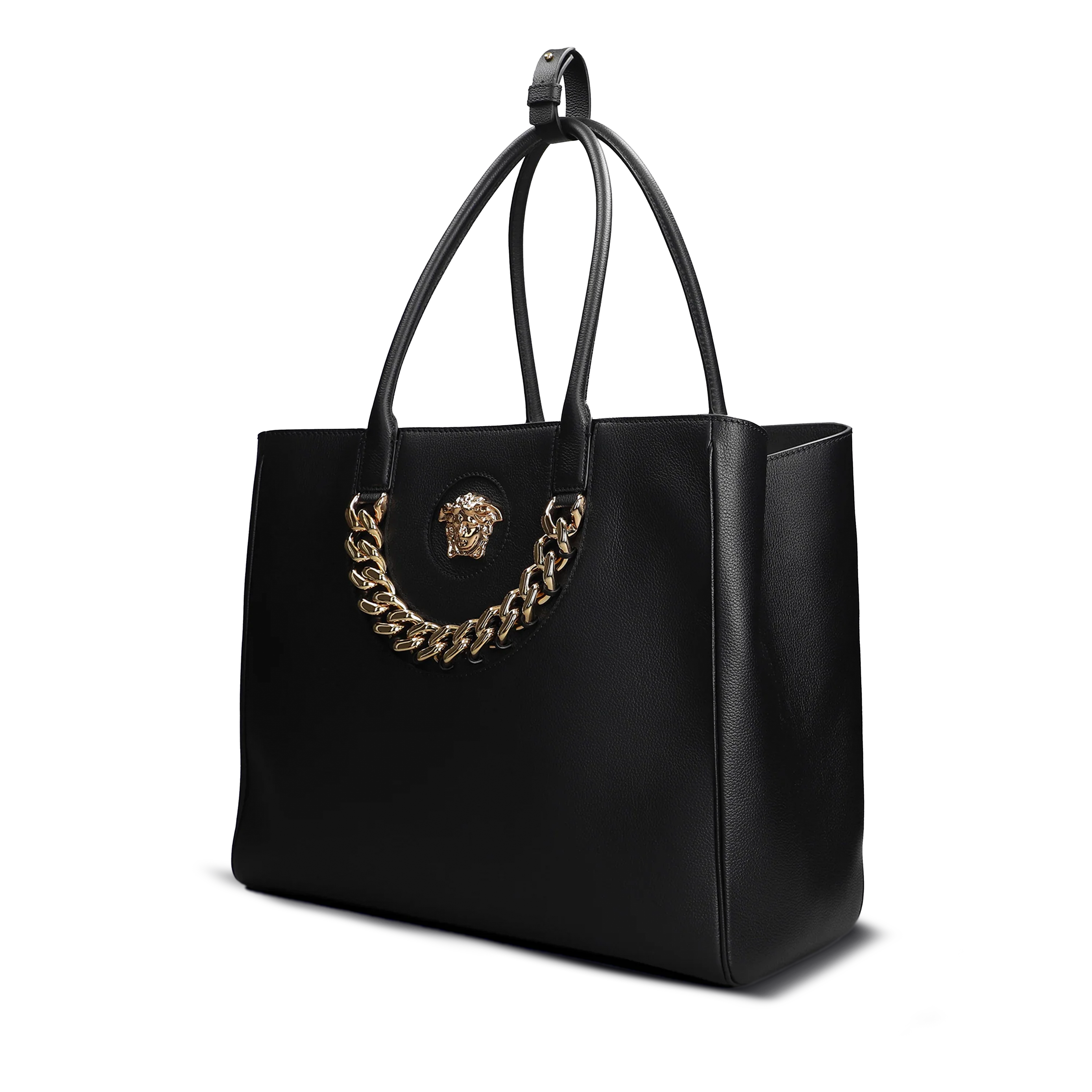 Cartera Negra Gianni Versace Medusa Head Chain