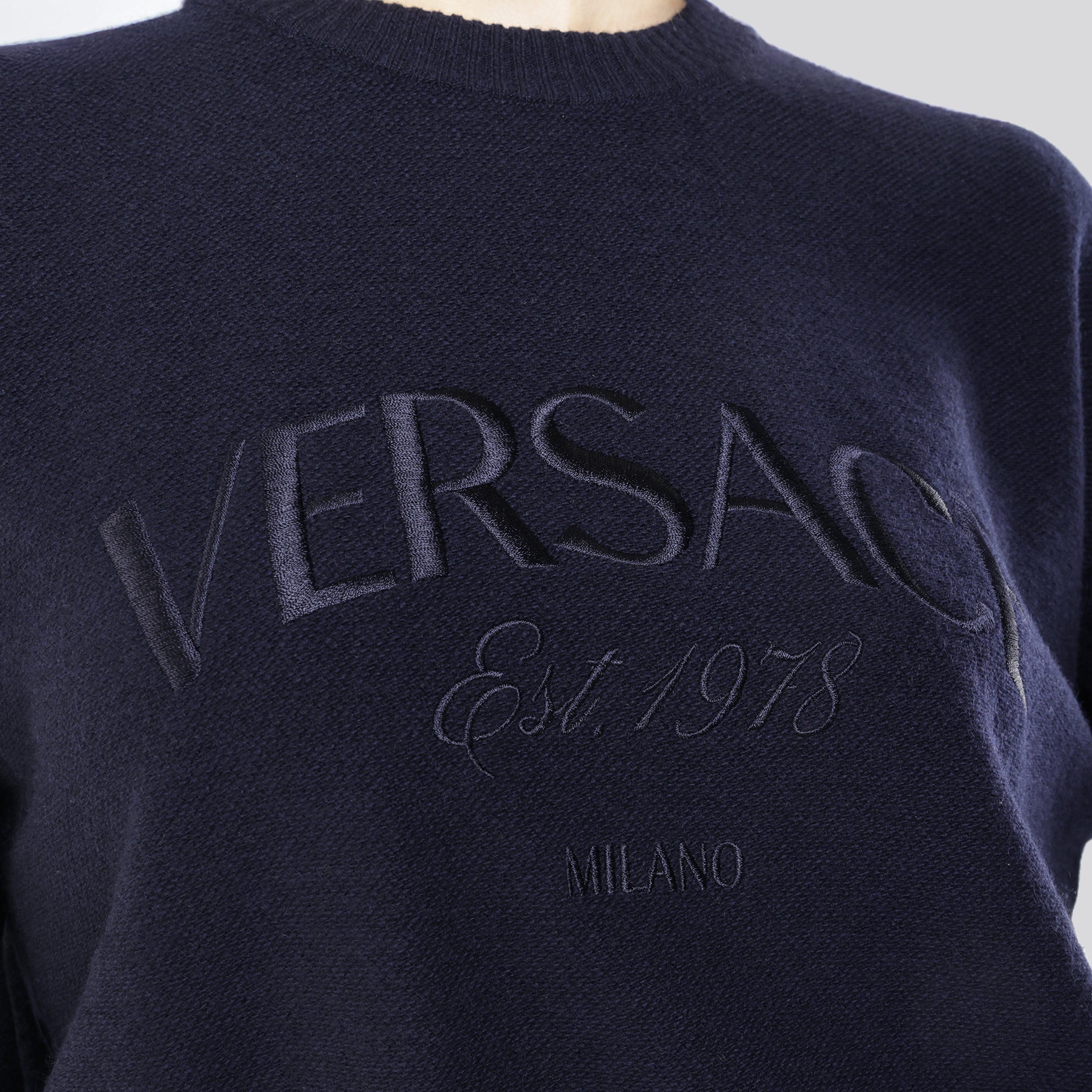Buzo Azul Versace Embroidered