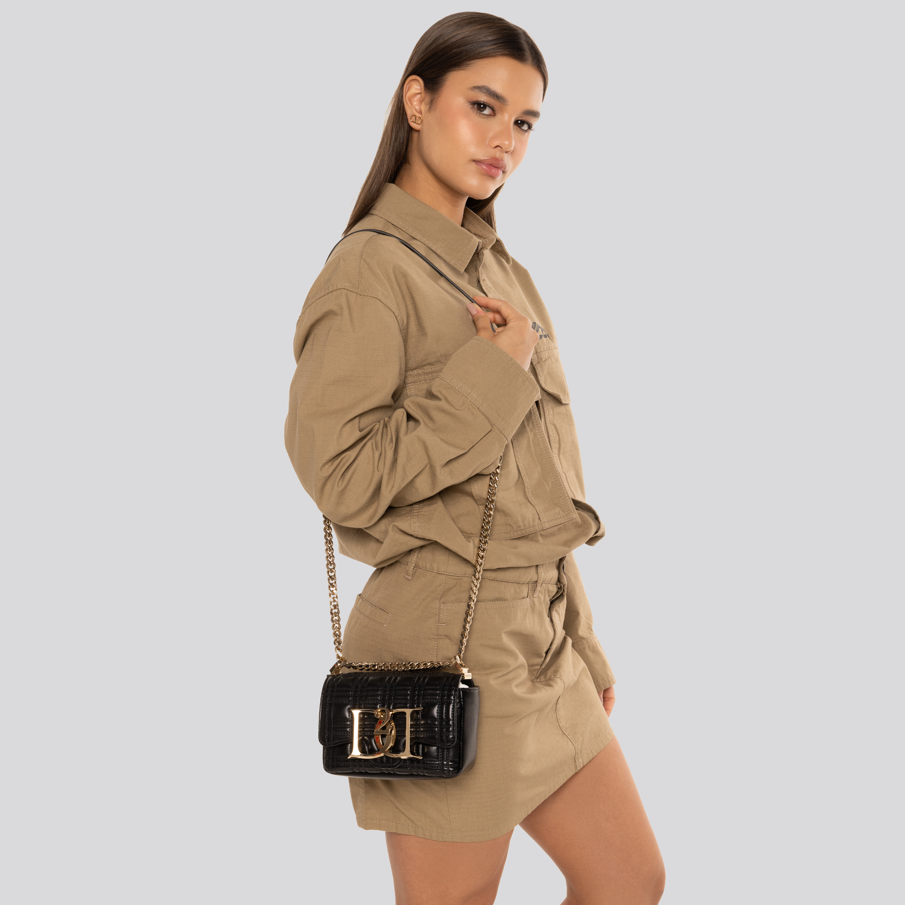 Cartera Negra Dsquared2 Gold Double D