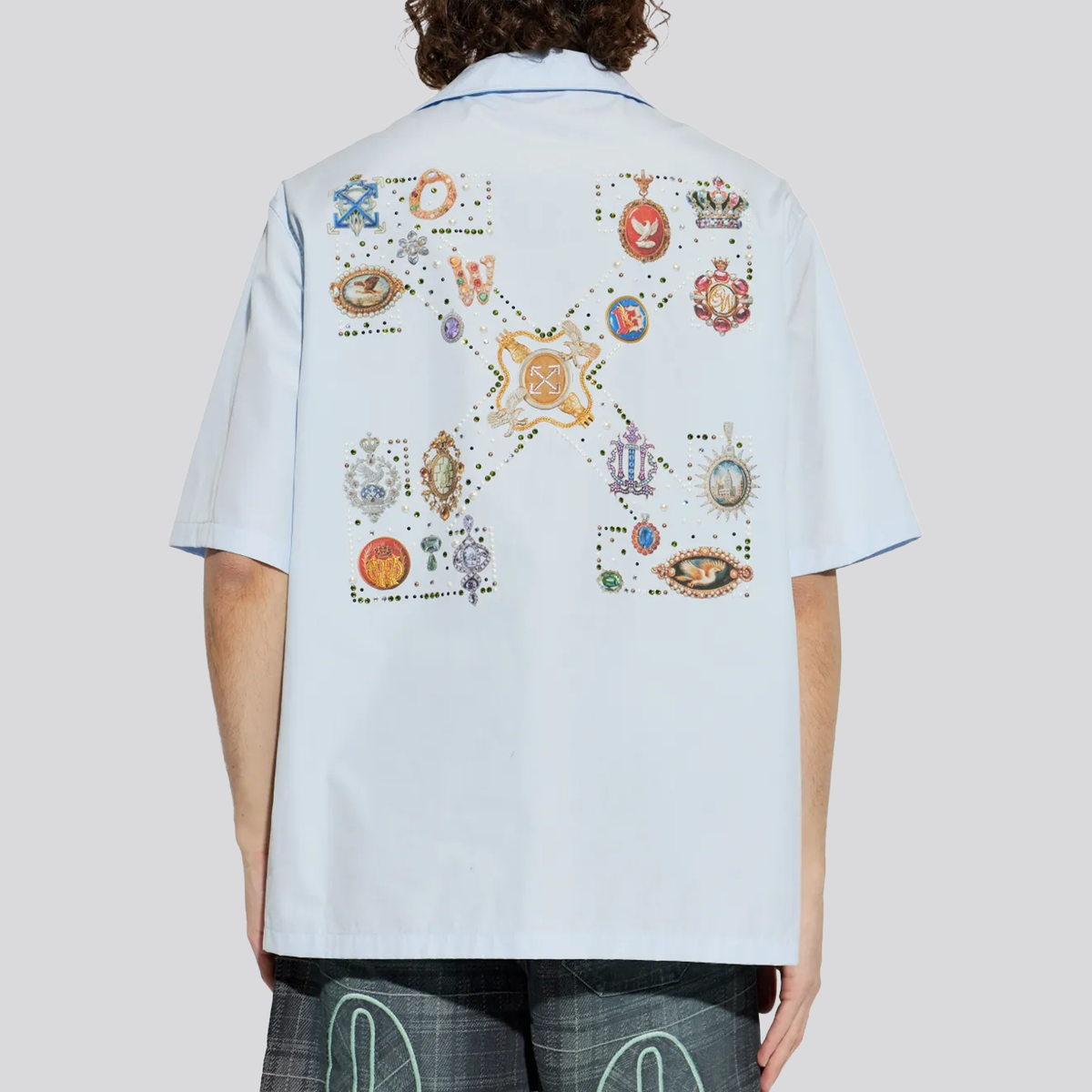 Camisa Celeste Off-White Blue Pop Bowling Aral Arrow