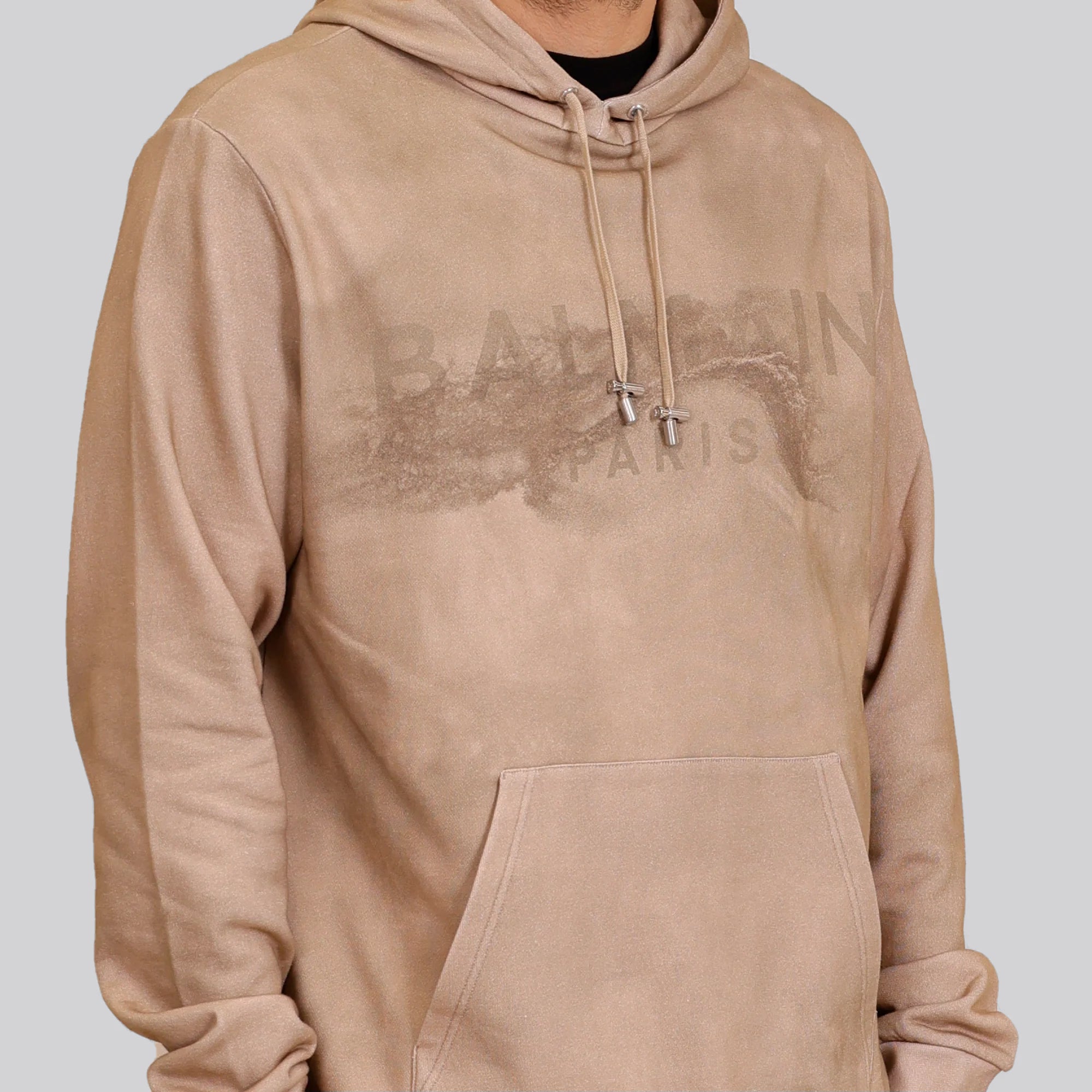 Buzo Tipo Hoodie Beige Balmain Desert