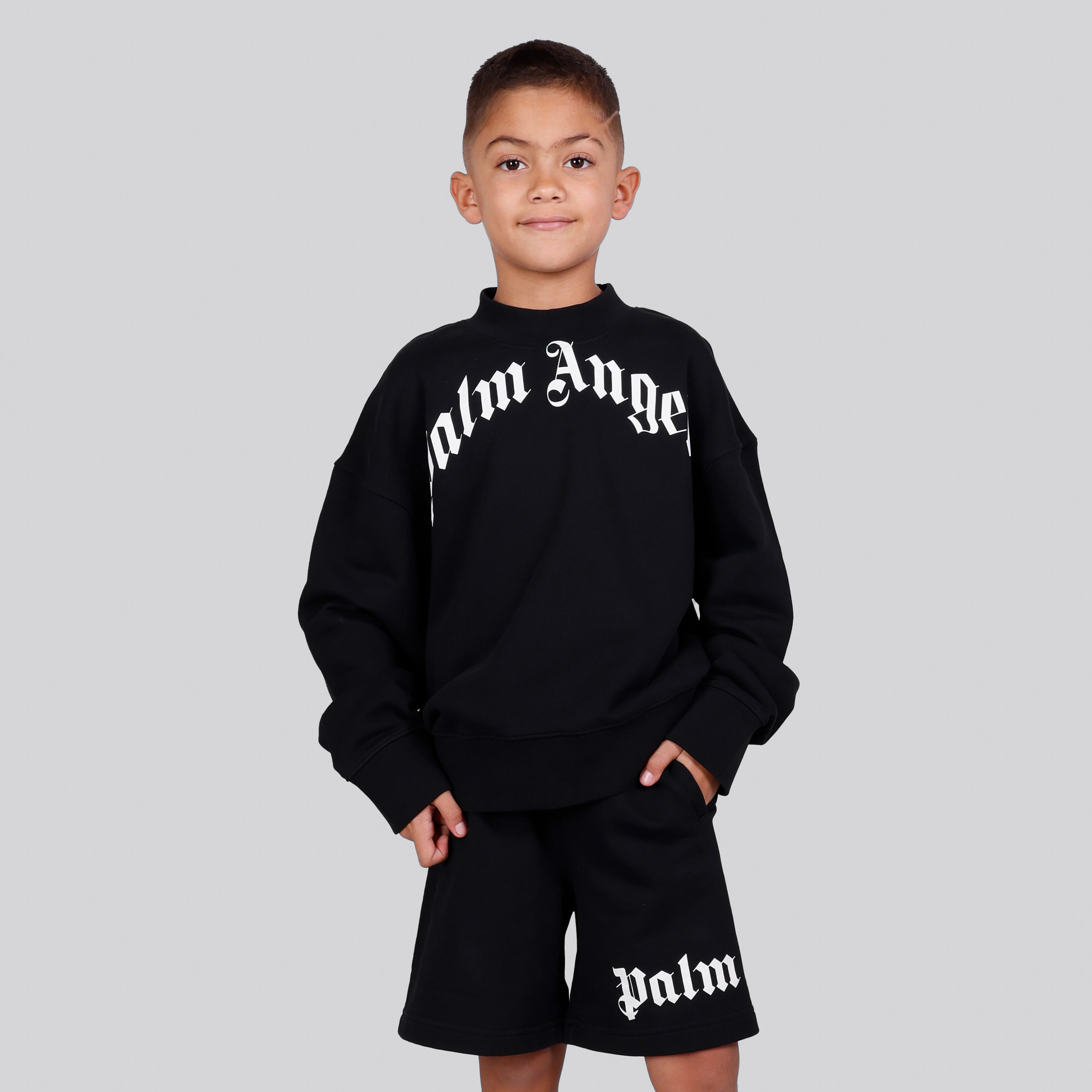 Buzo Negro Palm Angels Curved Logo