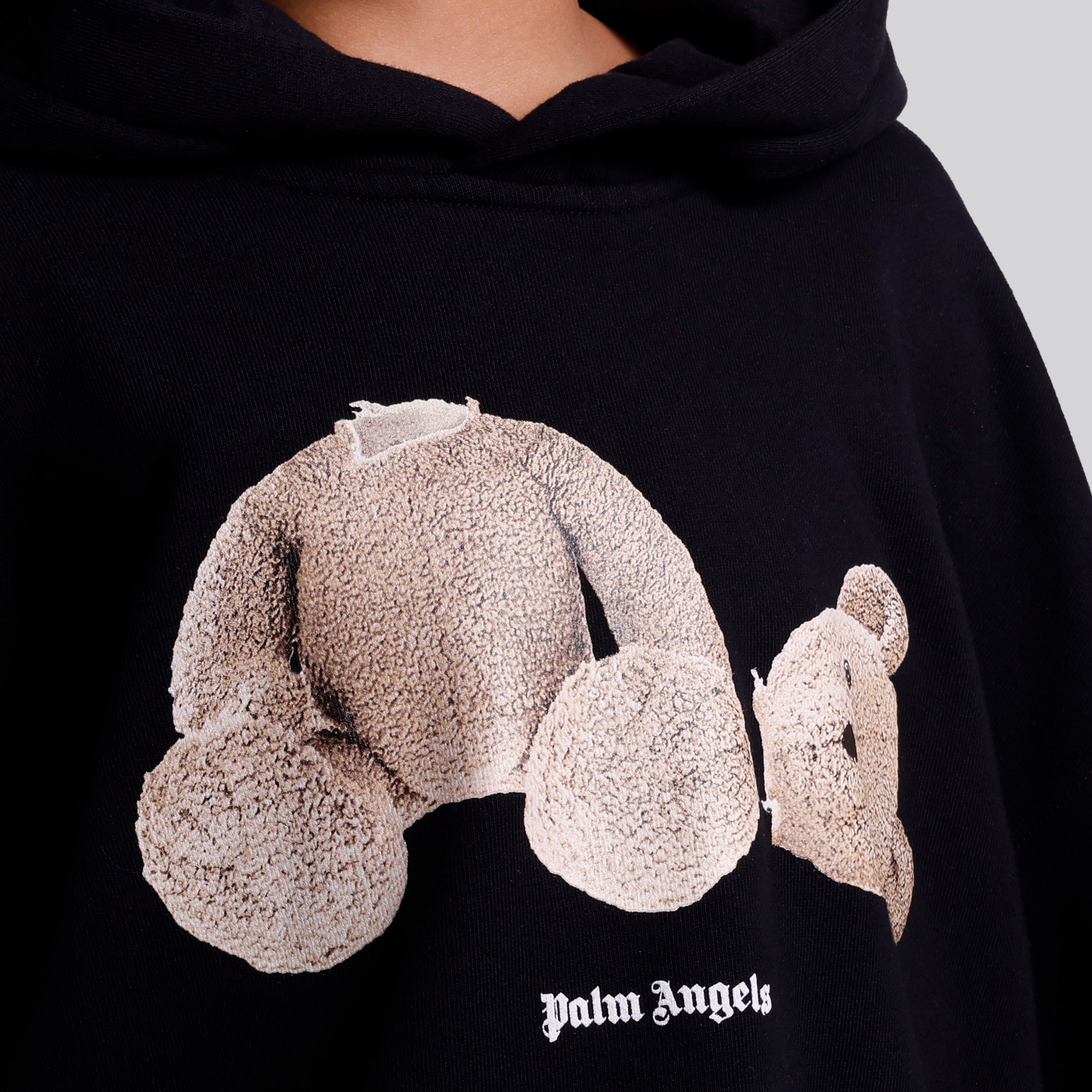 Buzo Tipo Hoodie Negro Palm Angels Curved Logo