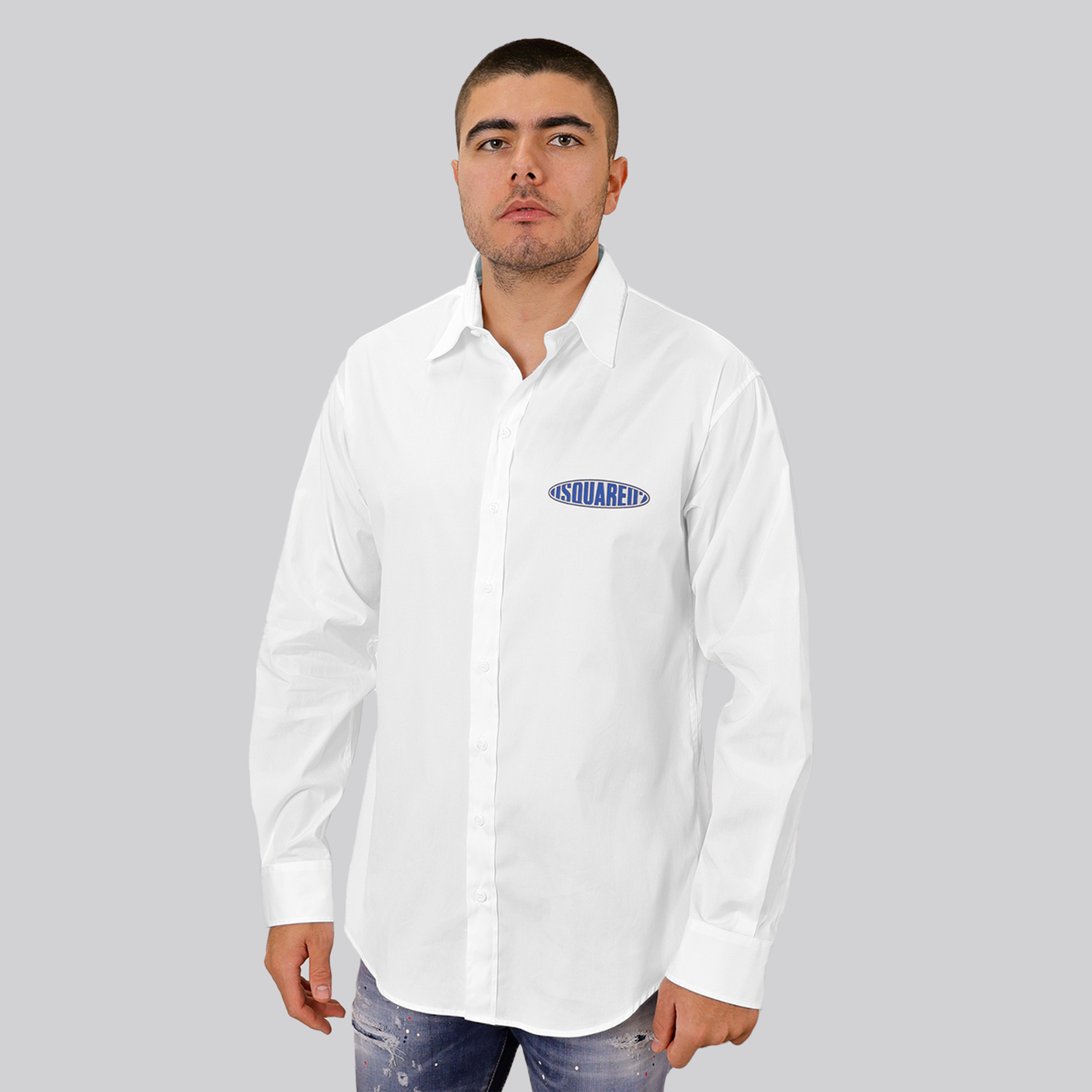 Camisa Blanca Dsquared2 Blue Logo