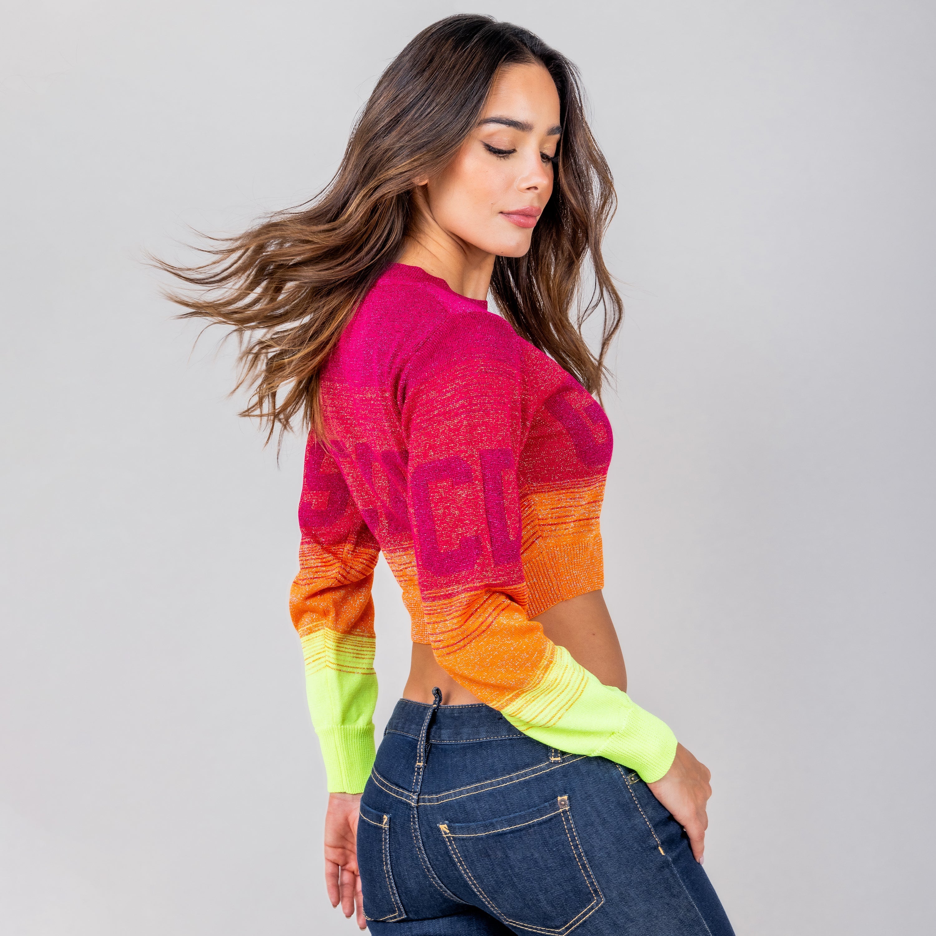 Suéter Fucsia GCDS Lurez Degradé